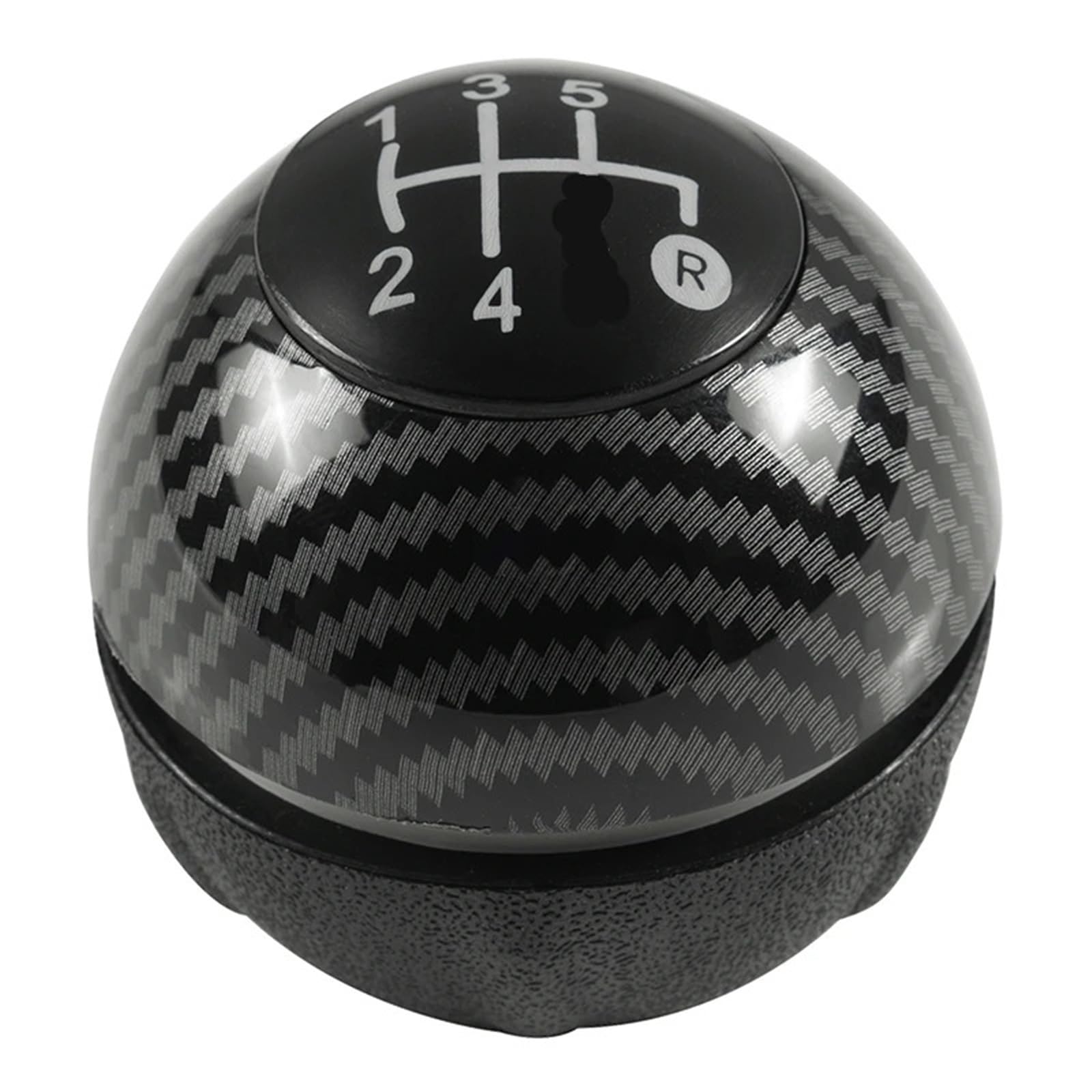 DWTNMEX Gear Shift Knob for Fiat 500 500C 2007-2018 5/6 Speed Gear Shift Knob Head Shifter Gaitor Boot(5 Speed Carbonfiber)