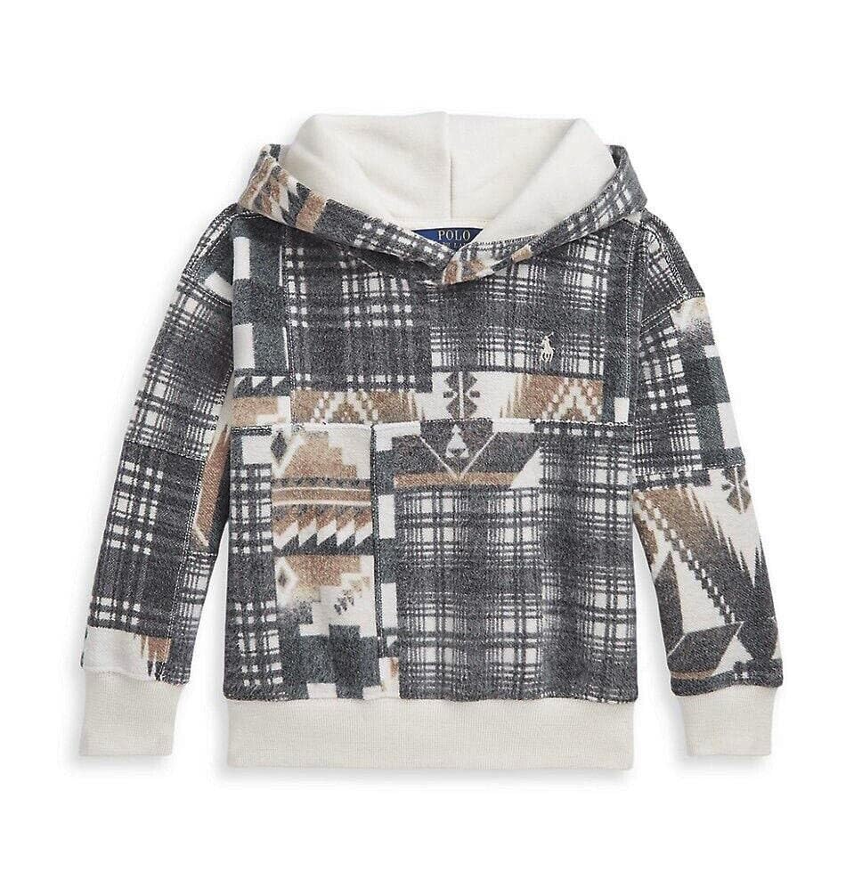 Ralph Lauren Polo Boys Fleece Southwestern Patchwork Hoodie 3 3T Multi