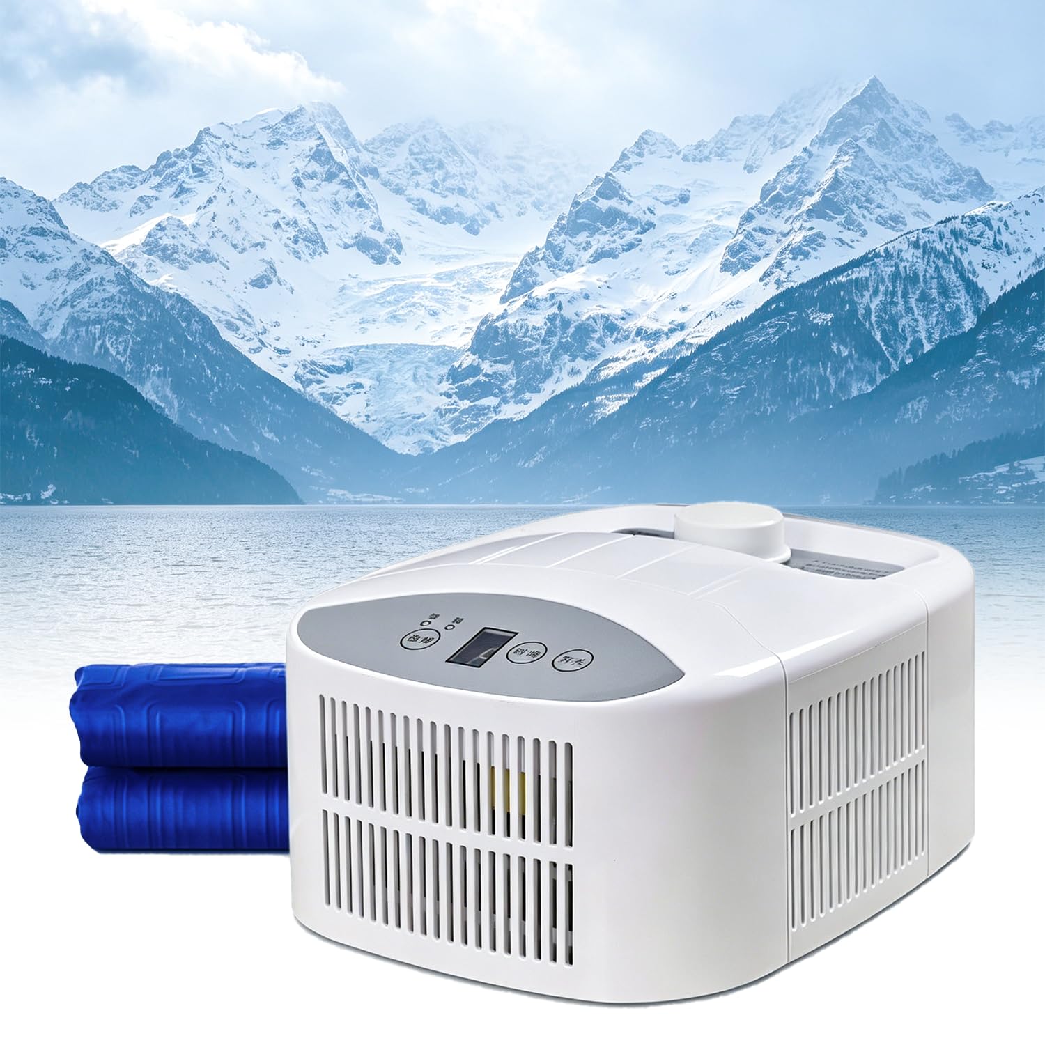 WTRYRN Semiconductor Bed Cooling Gear, Water Circulation Mattress Topper, Low Power All-Day Use, Portable Storage Unit, for Hotel, Dorm, Outdoor Rest Double
