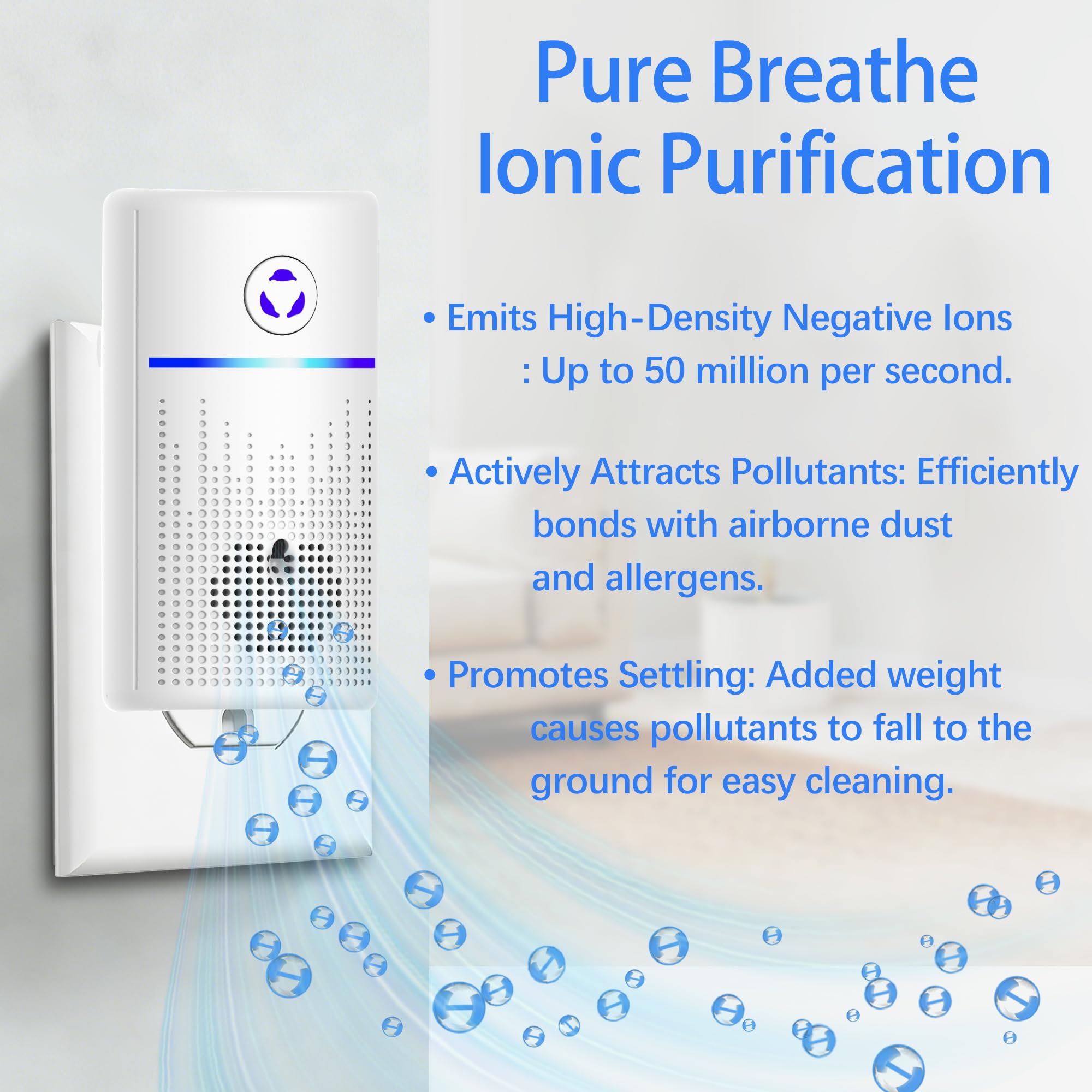 Purificatore d'aria per la casa, confezione da 4, purificatore d'aria plug-in privo di ozono e senza filtro, elimina gli odori degli animali domestici dalla lettiera, cucina, design portatile