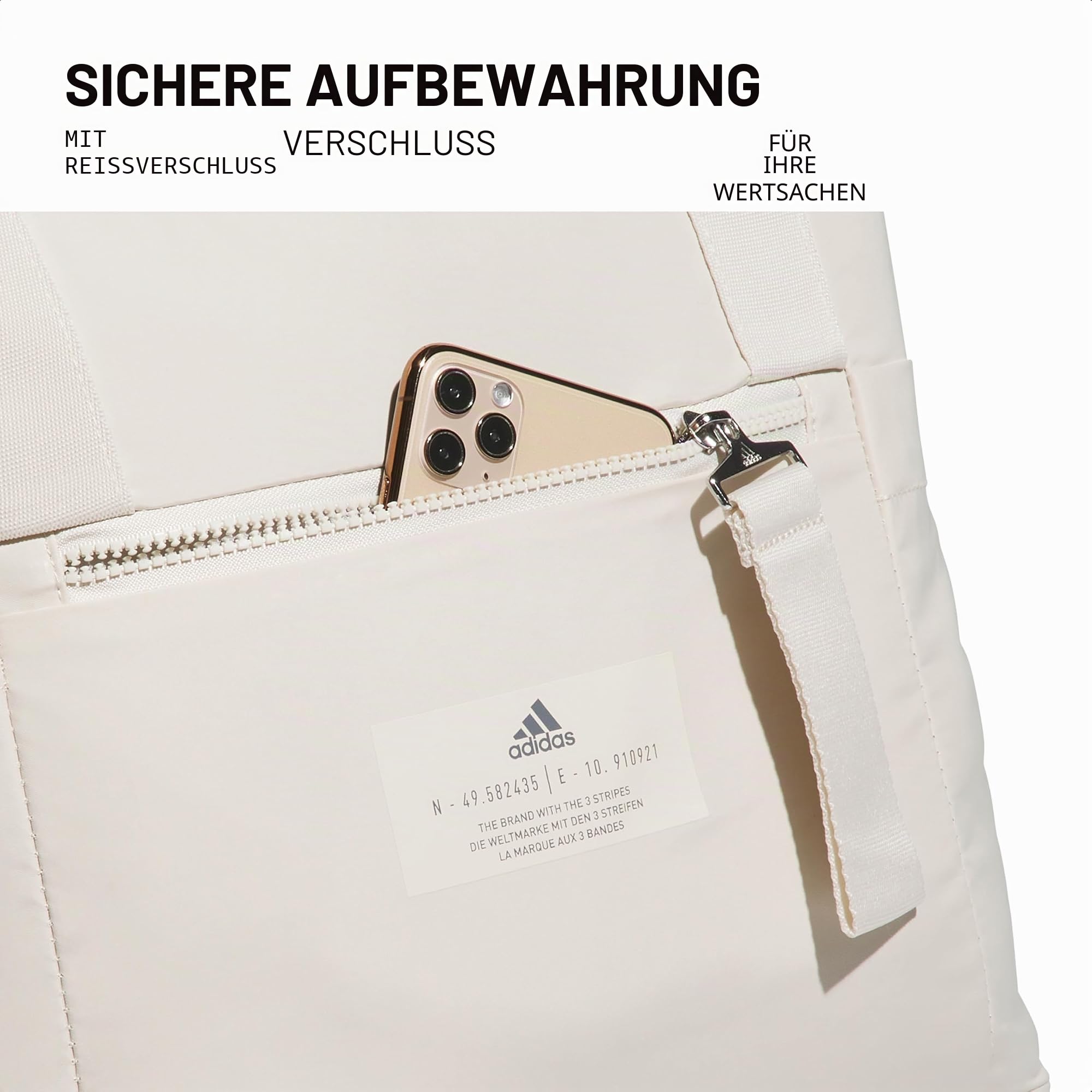 adidas Unisex All Me Tote für Damen, Große Umhängetasche mit Schultergurt Tragetasche, Alumina Beige/Grau Four