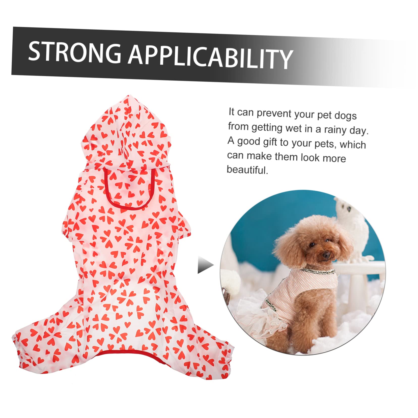 FRCOLOR 5pièces Manteau De Pluie Imperméable pour Chien Respirante Polyester Poncho pour Chiens De Moyenne Et Petite Accessoire Pratique pour Activités Extérieures