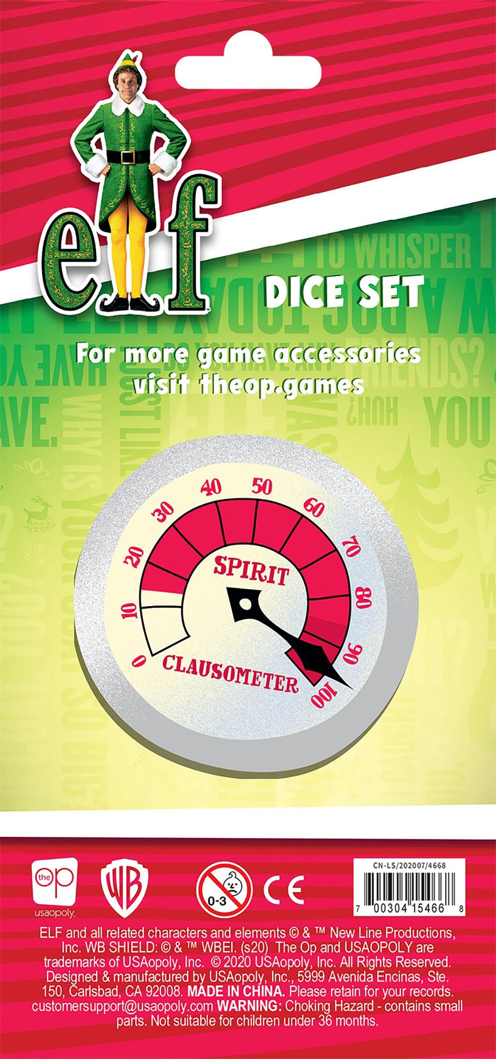 Elf Edition Of Left Right Center - Gioco Di Dadi A Tema Buddy Il Folletto - Licenza Ufficiale - 3+ Giocatori