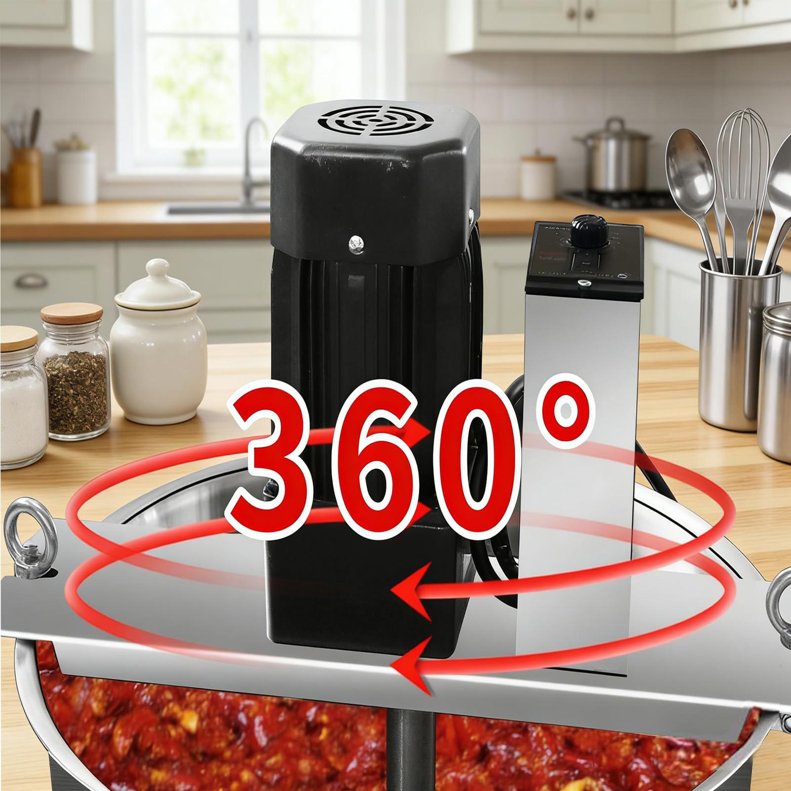 Selbstrührender Topf Aus Edelstahl︱35L︱Einstellbare Geschwindigkeit︱Rührwerk Elektrischer Zum Kochen Von Getränken︱Brei Und Anderen Lebensmitteln