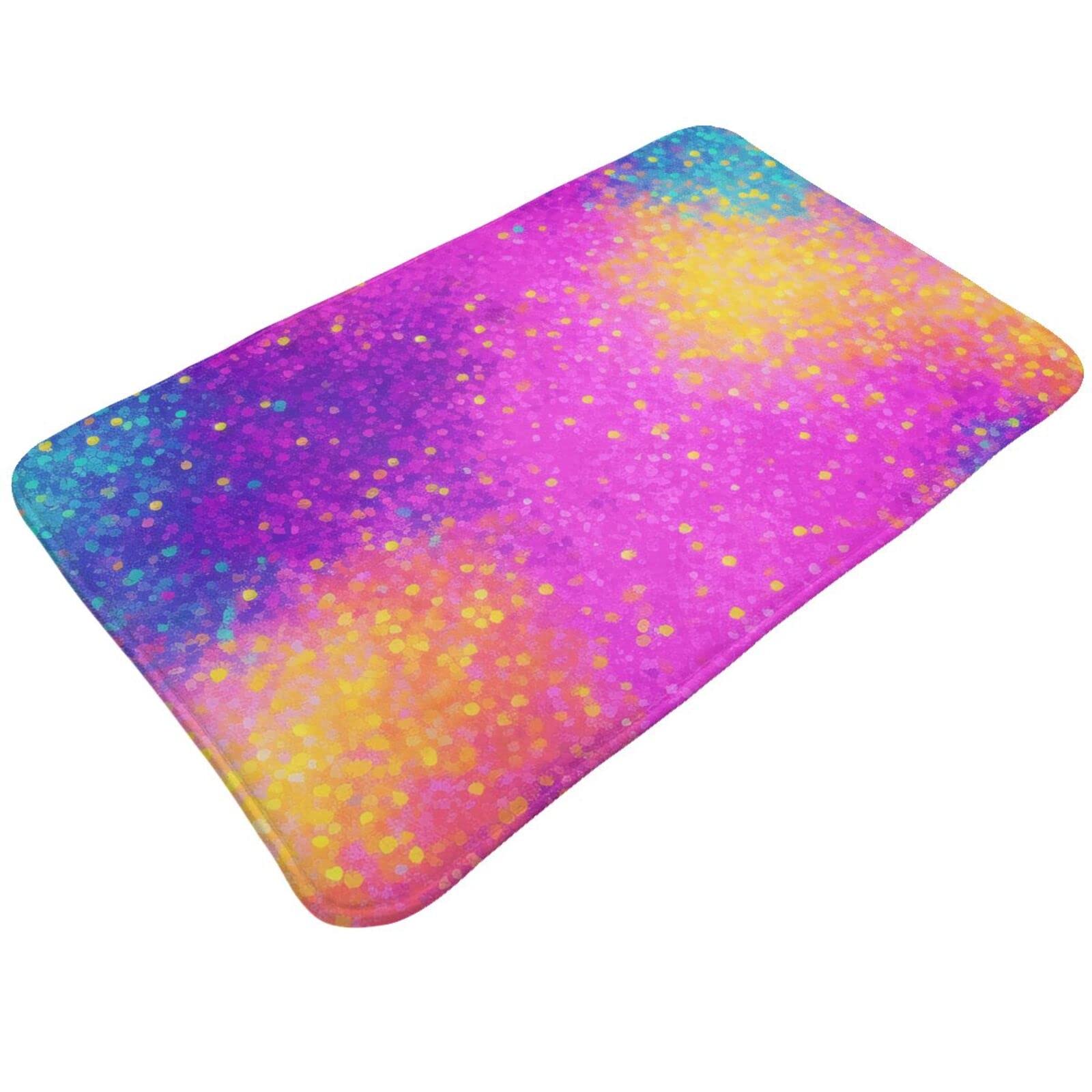 Colorful Starlight Printed Print Living Room Bathroom Kitchen Anti Slip and Absorbent Carpet, Indoor Entrance Door Muddy Floor Mat, Ultra Soft Washable Carpet 21x31.5 Inches