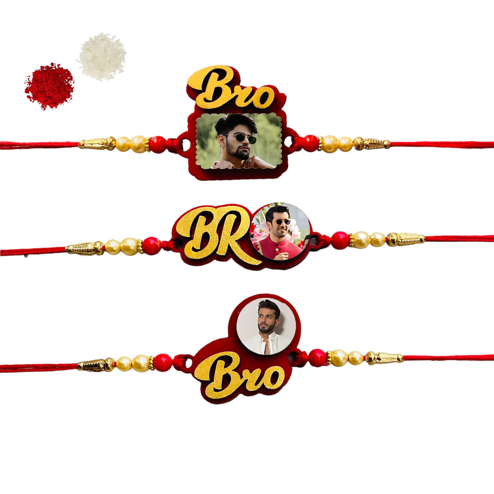 ArtwindGifts Unisex-Adult Customized Bro Photo Rakhi For Brother With Roli Chawal (Pack Of 3) (B0CF69MRX8) Amazon Price History, Amazon Price Tracker