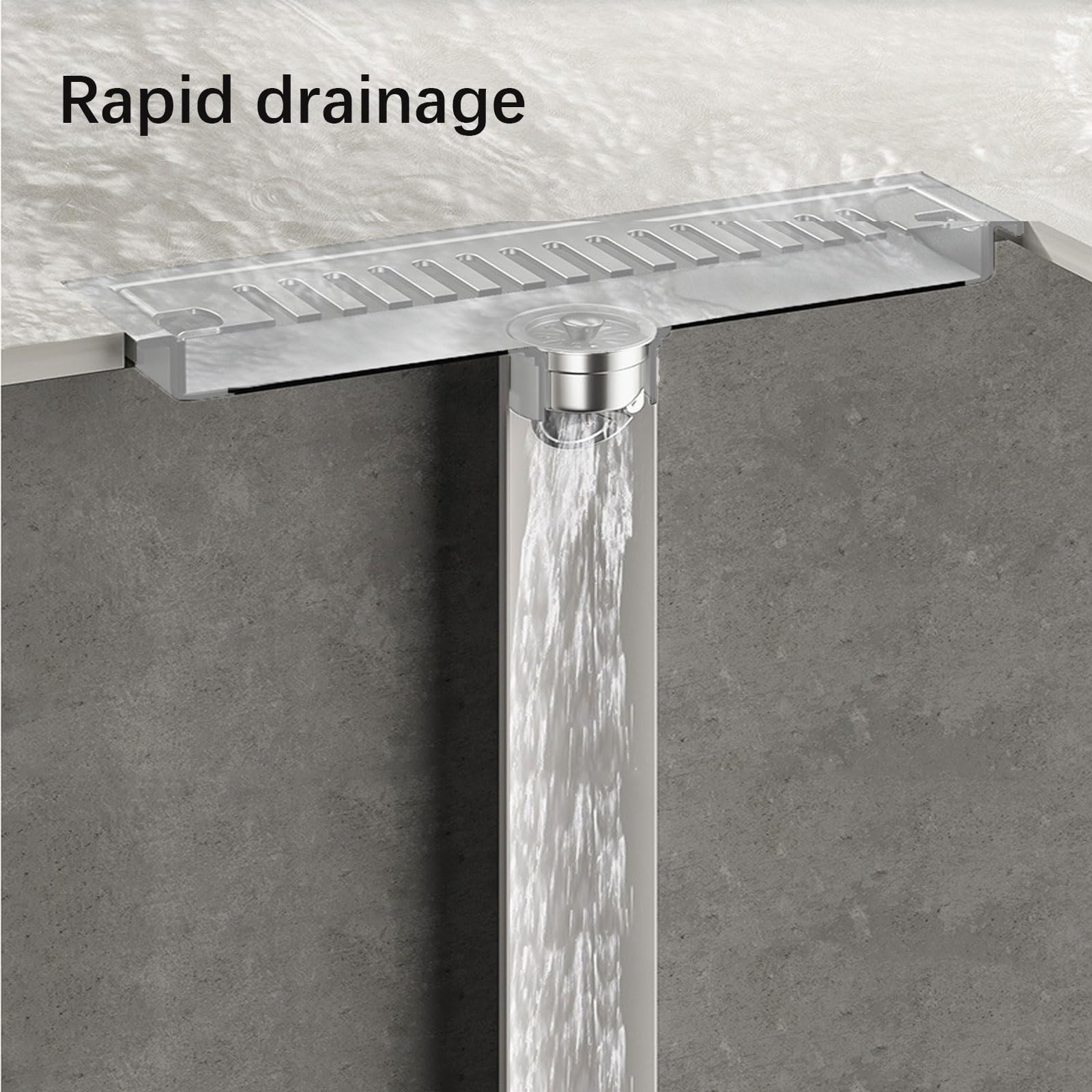 Rechteckiger Duschablauf aus Edelstahl – 130 cm Bodenablauf mit Filter für Badezimmer, Dusche und Pool – langlebiges, korrosionsbeständiges Design