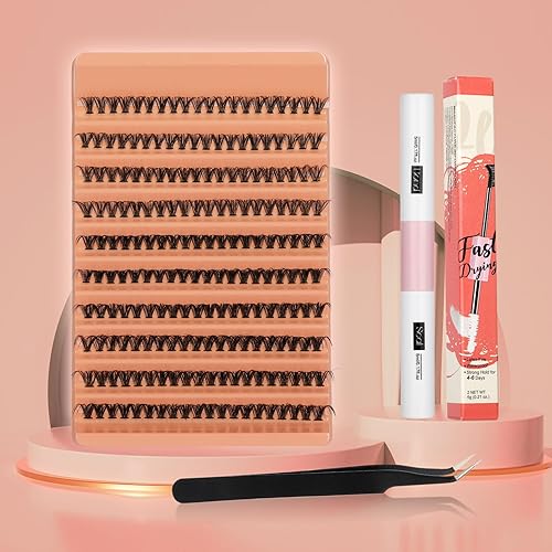 Miniatura 7 de Kit de extensión de pestañas, kit de 200 extensiones de pestañas rizadas D, kit de pestañas individuales con unión de pestañas de sujeción fuerte y