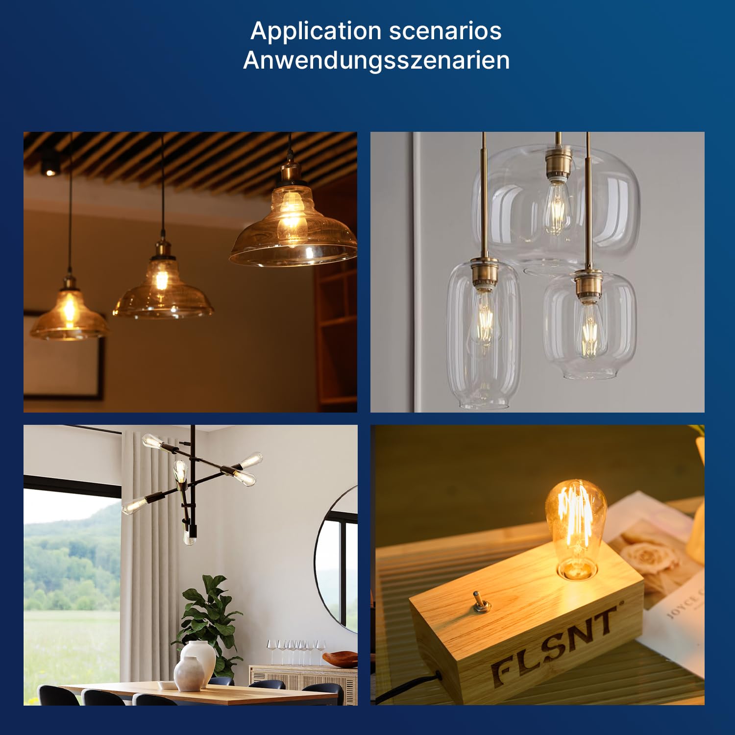 FLSNT Dimmerabile Vintage LED Lampadine Edison E27, ST64 Retro LED filamento Lampen, 7W (equivalenti a 60W), Bianco caldo 2700K, 806 Lumen, Vetro Trasparente, Confezione da 6