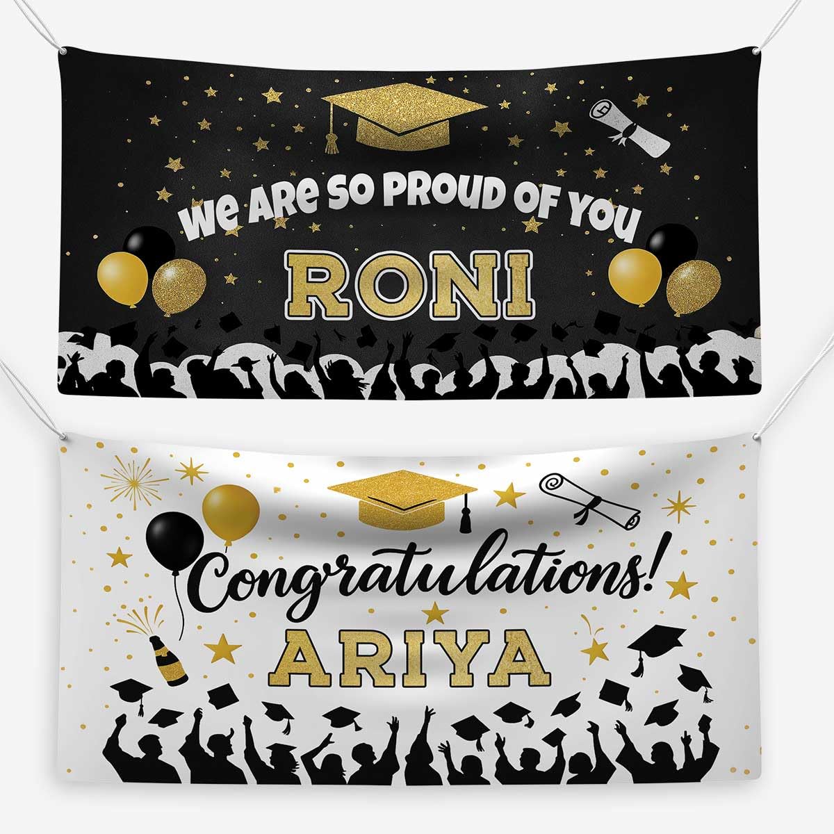 ZNOR Personalized Graduation Decoration Party Banner Graduation Banner Add Background, Text Personalized Congrats Sign for Boys & Girls — image 1