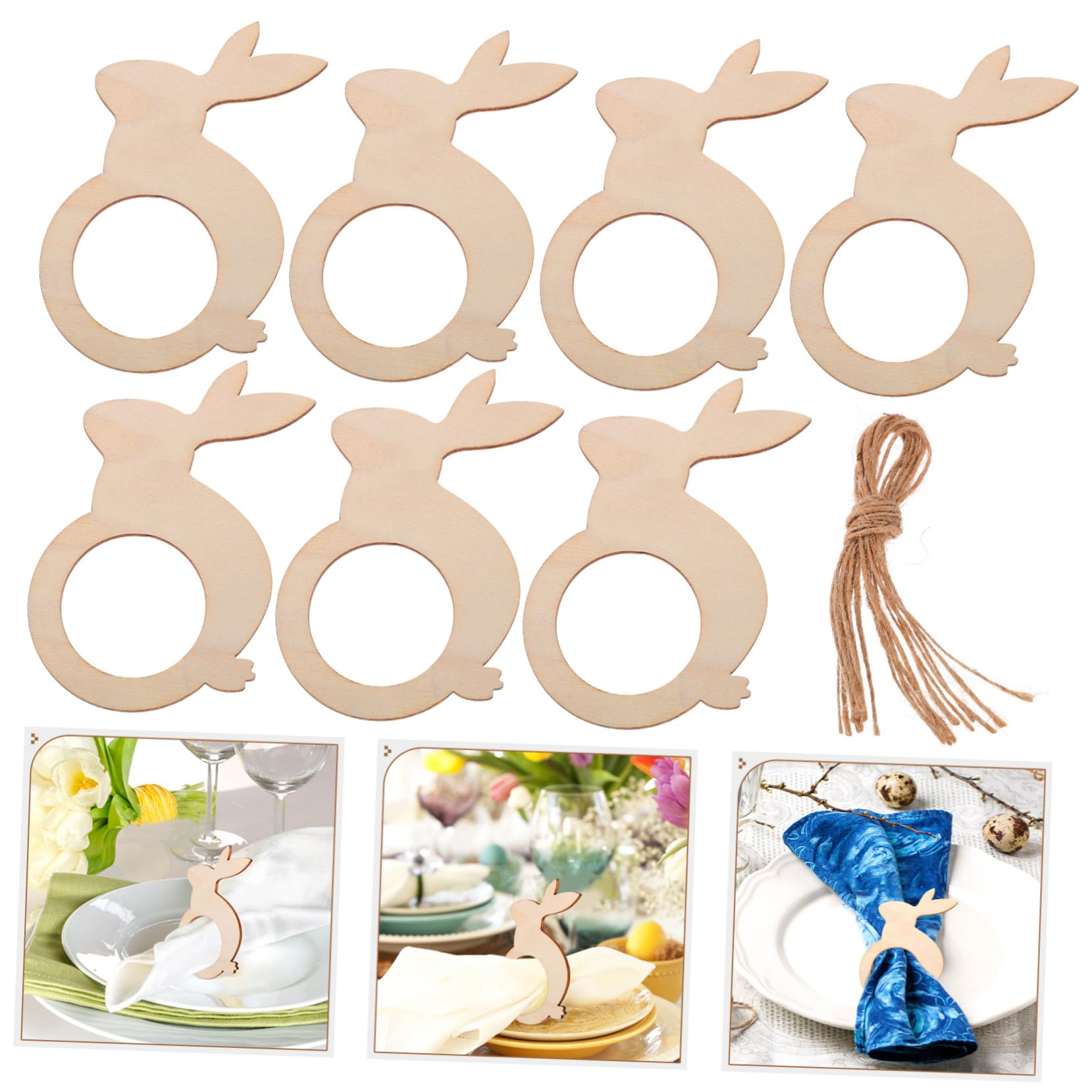 4 Set Portatovaglioli in Legno Fibbie Per Tovaglioli Dei Cartoni Animati Tovagliolo Da Tavolo Da Pranzo Fibbia Tovagliolo A Forma Di Coniglio Squisito Portatovagliolo 20 Pezzi*4