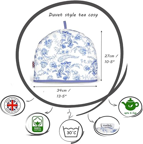 Miniatura 4 de Muldale Tetera grande acogedora para tetera británica, 100 % algodón, extra gruesa, diseñada en Inglaterra, tetera Koozie, tetera aislada, acogedora