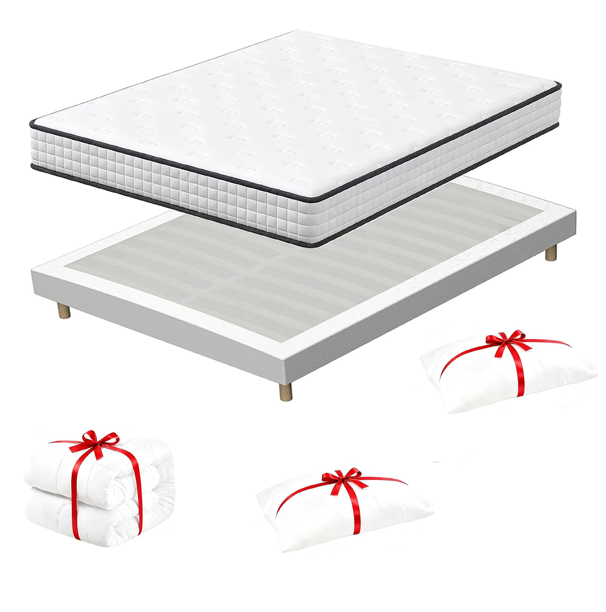 DEWINNER Matelas 160x200,Ensemble Matelas,Couette et Oreiller x 1