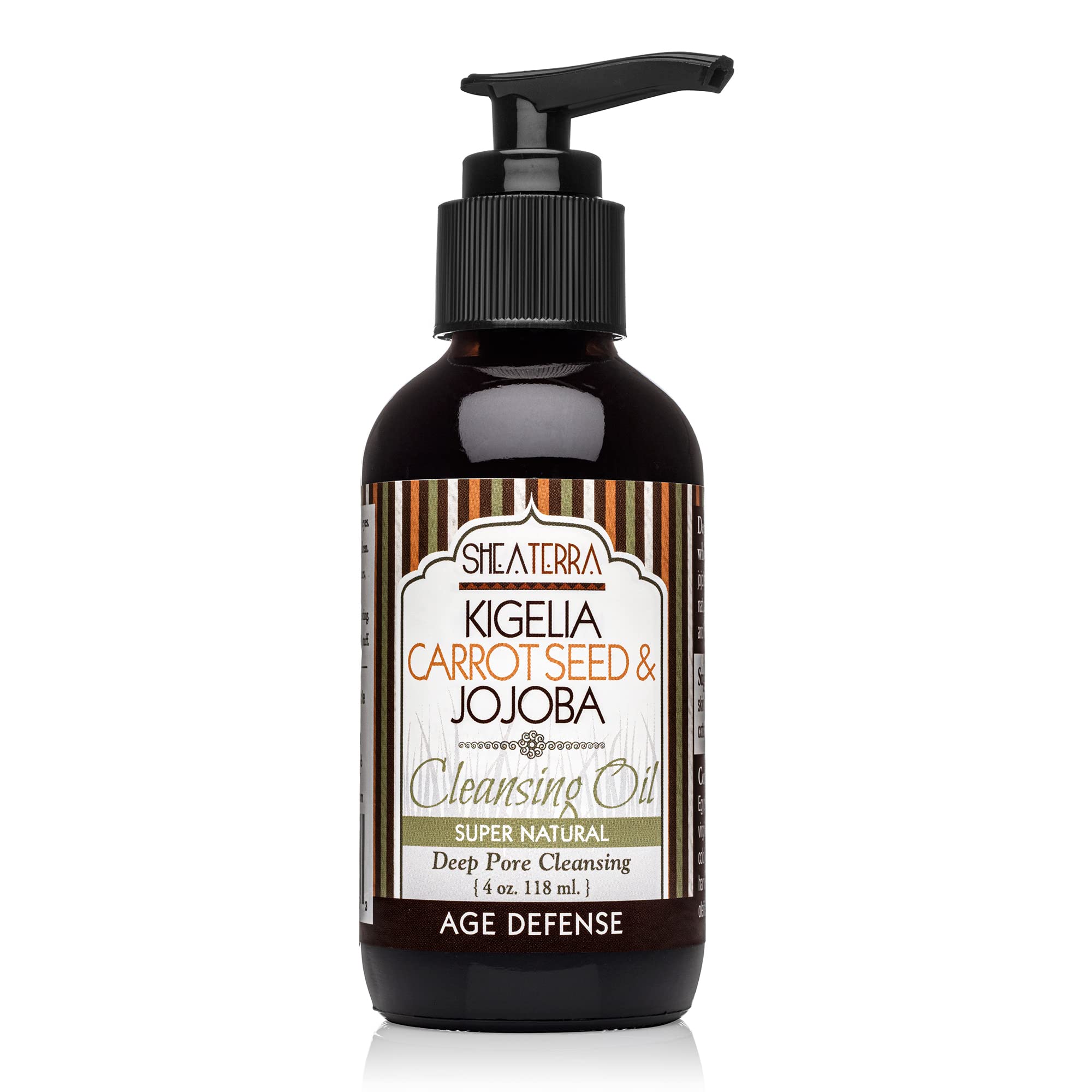 Shea Terra Kigelia Carrot Seed & Jojoba Deep Cleansing Oil – Combines Natural, Nourishing Skin Care Oils to Feed Skin, While Providing a Deep Pore Face Cleanse without Drying Out Skin – 4 oz
