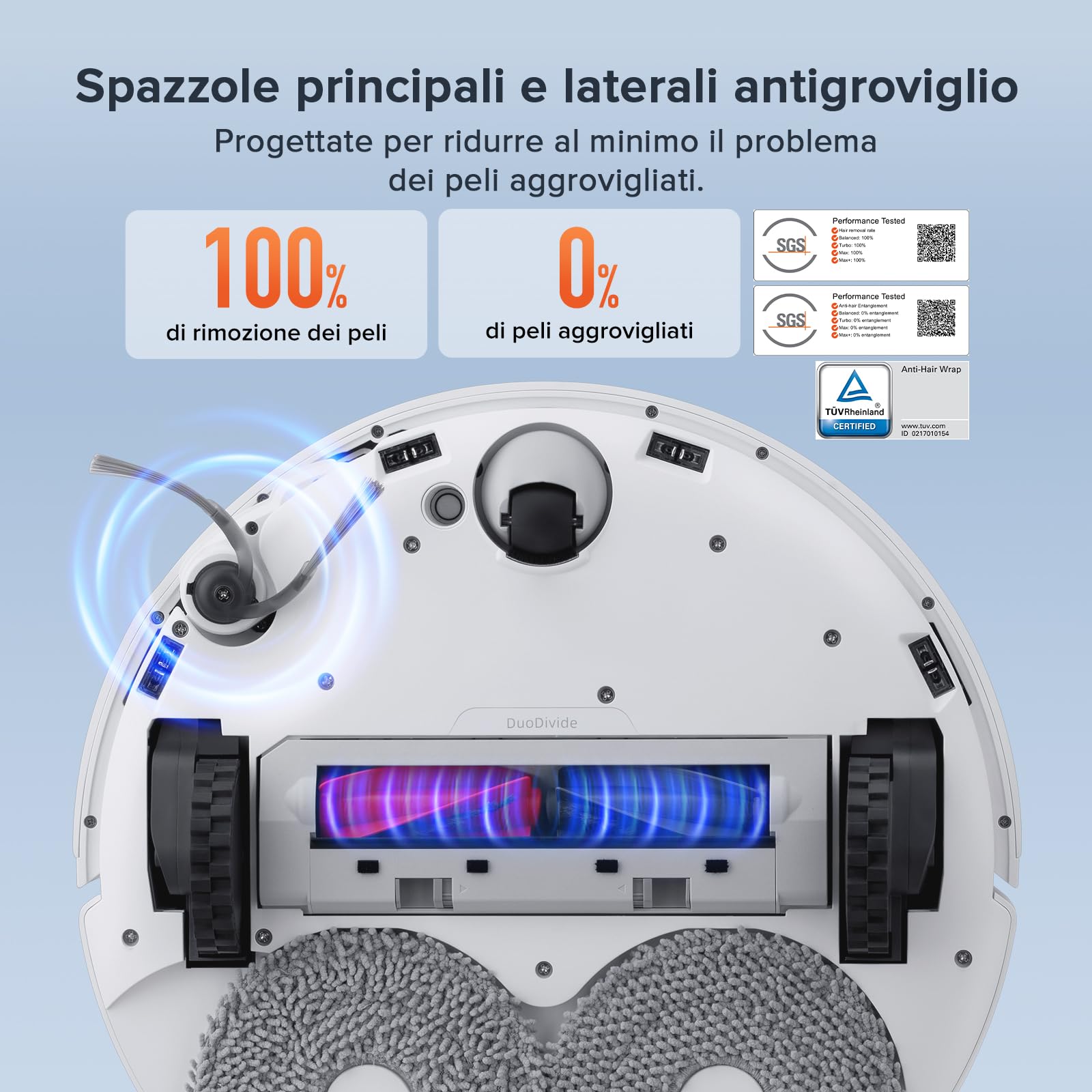 roborock Qrevo Curv S5X Robot Aspirapolvere, Doppio Antigroviglio, 18.500 Pa, Spazzola Laterale e Mocio FlexiArm, Rilevamento Intelligente dello Sporco, Lavaggio con acqua calda a 75°C, SmartPlan - Vista 2
