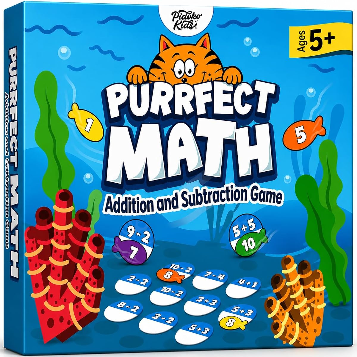 Purrfect Math | Math Games for Kids Ages 5+ | Addition and Subtraction Magnetic Fish Game