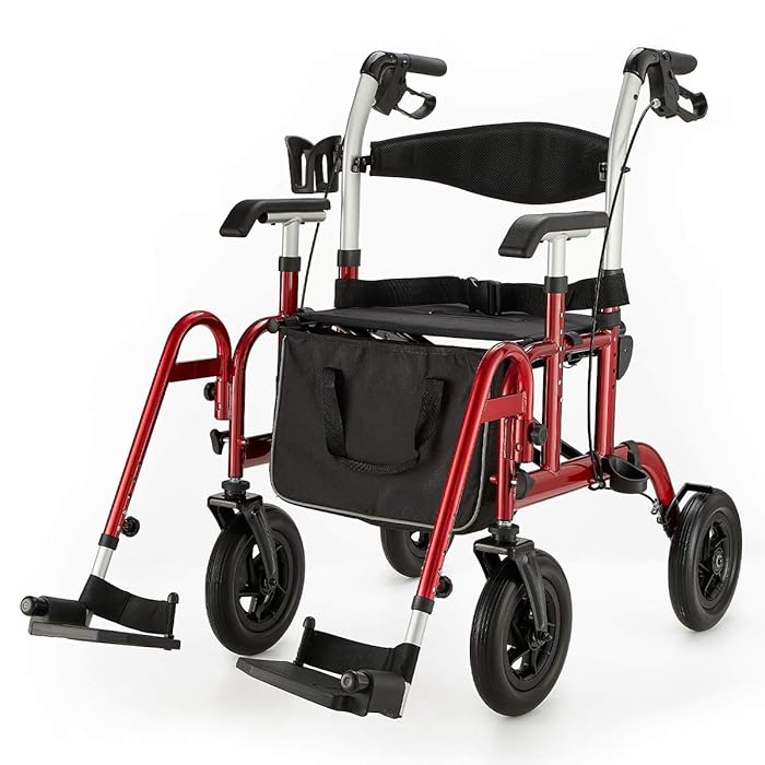 Buy Rollator Transport Chair Combo with 10" Wheels for All Terrain