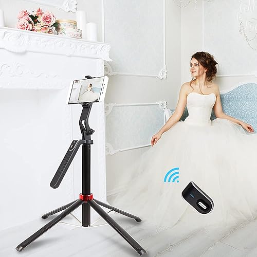 Miniatura 2 de Trípode para selfie stick de 71 pulgadas con control remoto, cuádripod mejorado para trípode extensible antivibraciones con mango de equilibrio 14