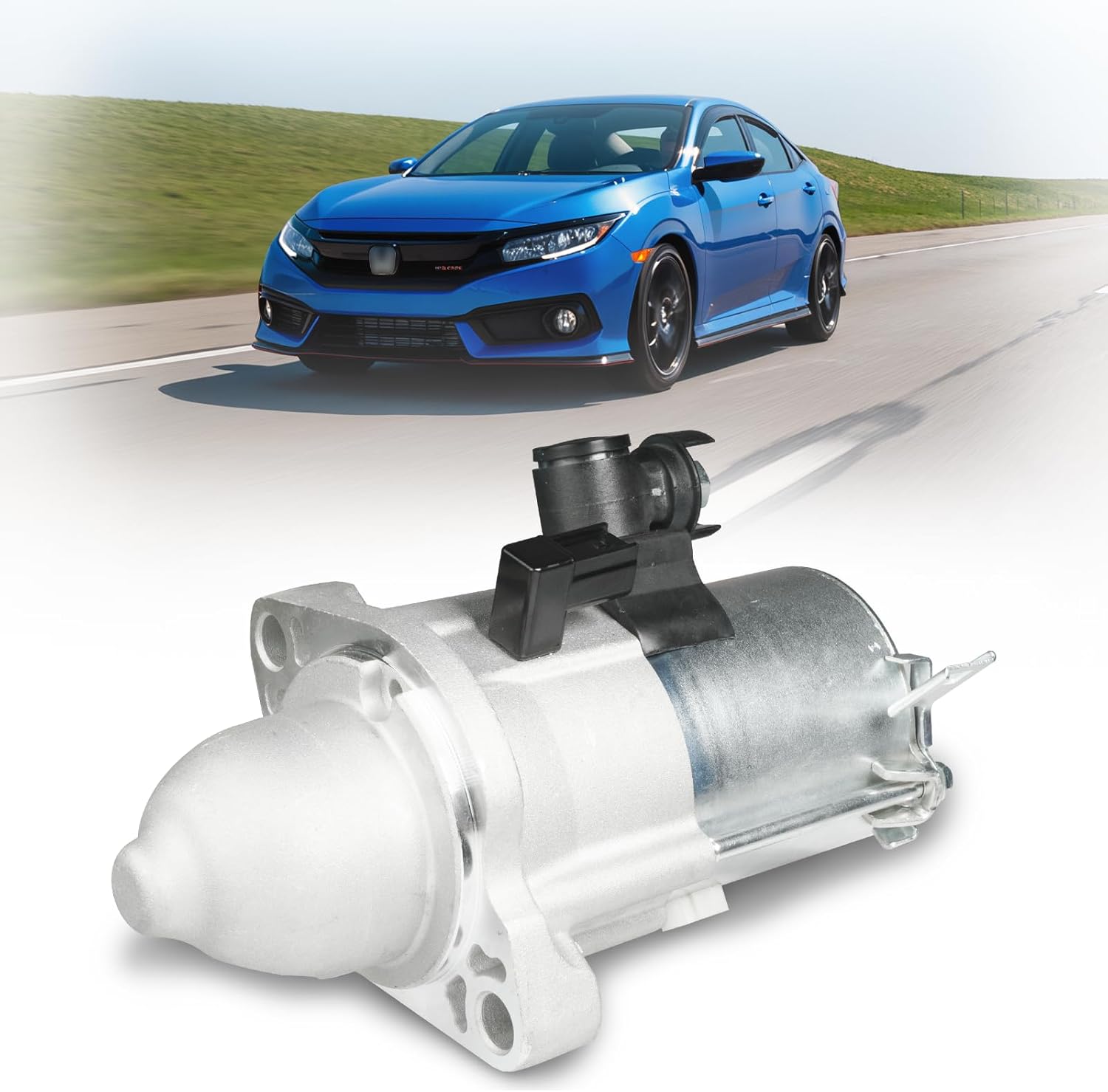 Starter Motor Replacement Compatible with 2006-2011 Civic 2.0L, 2006-2012 Honda Accord 2.4L, 2007-2008 Odyssey Acura, 2007-2011 CR-V Element,31200R40A01 31200R41L01 336-2059 SMU0428 SMU0498 410-54107