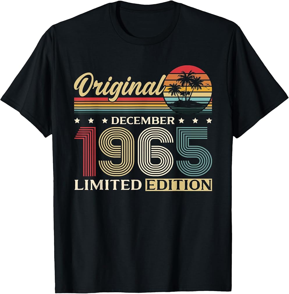 60th Birthday Gift Men Women Original December 1965 T-Shirt