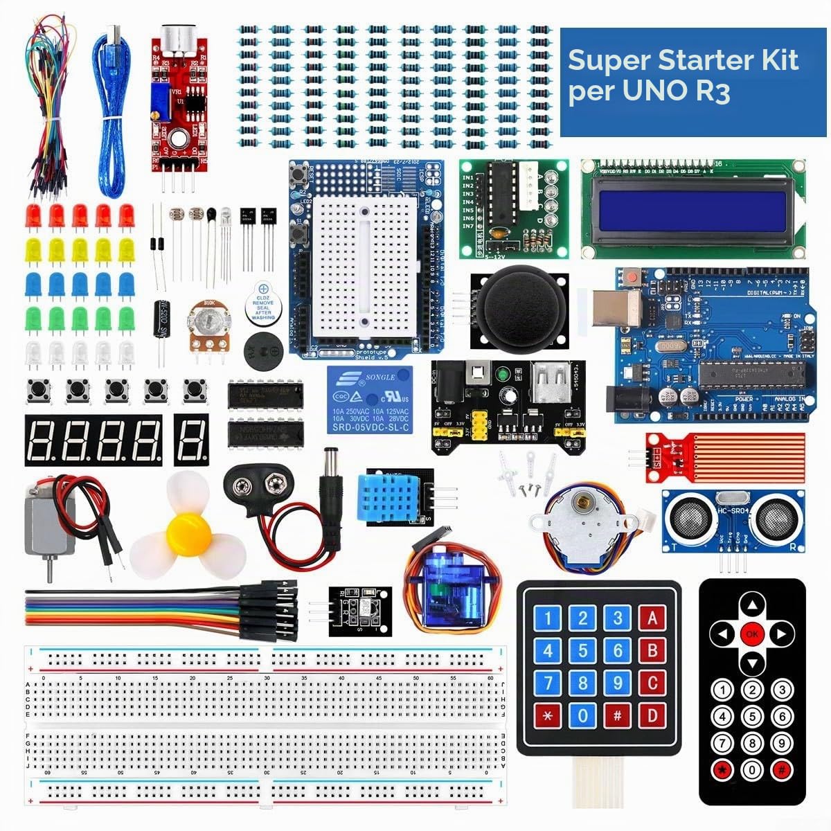 Per Arduino Starter Kit, R3 Super completo Learning Set con per RFID Aggiornamento Elettronica Progetto fai da te per Principianti Studenti Hobby (UNO-Pro)