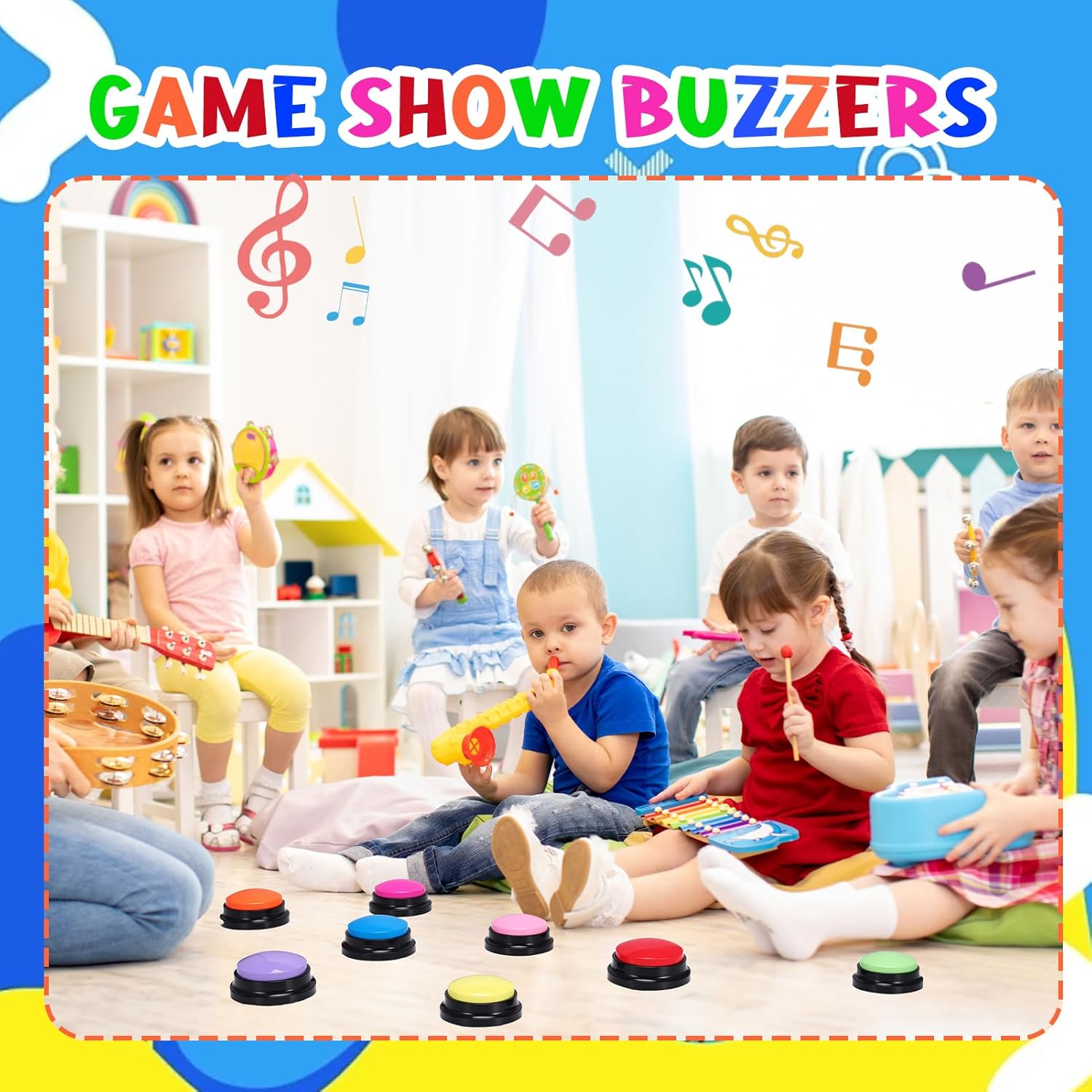 8 Pieces Recordable Answer Buzzers Button Answer Buzzers Game Show Buzzer Recordable Button Classroom Buzzers Perfect for Study Office Home and Pet Buttons Training Toy