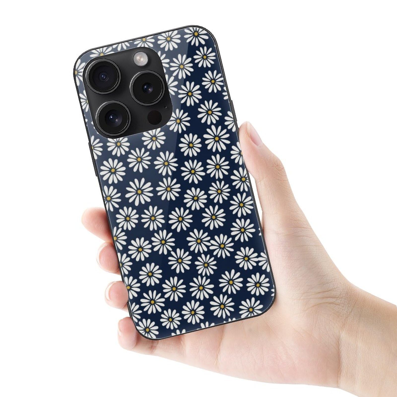 花柄iPhone15Pro用ケース iPhone 15 Pro 用天然石が輝く花柄のファッショナブルなケース