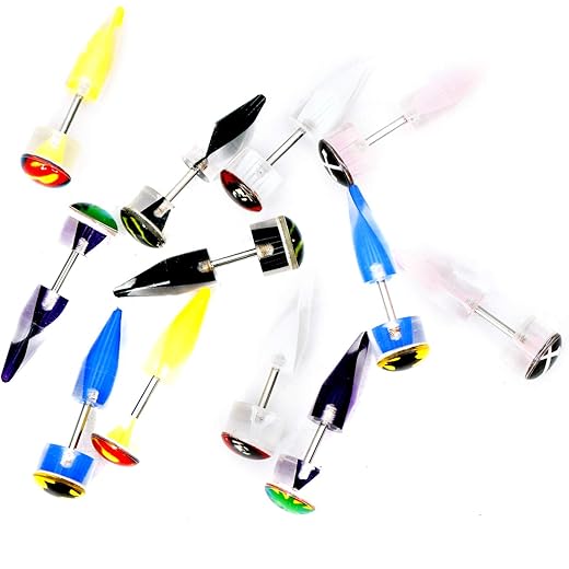 Multicolour Plastic Studs Earrings 6 Pair