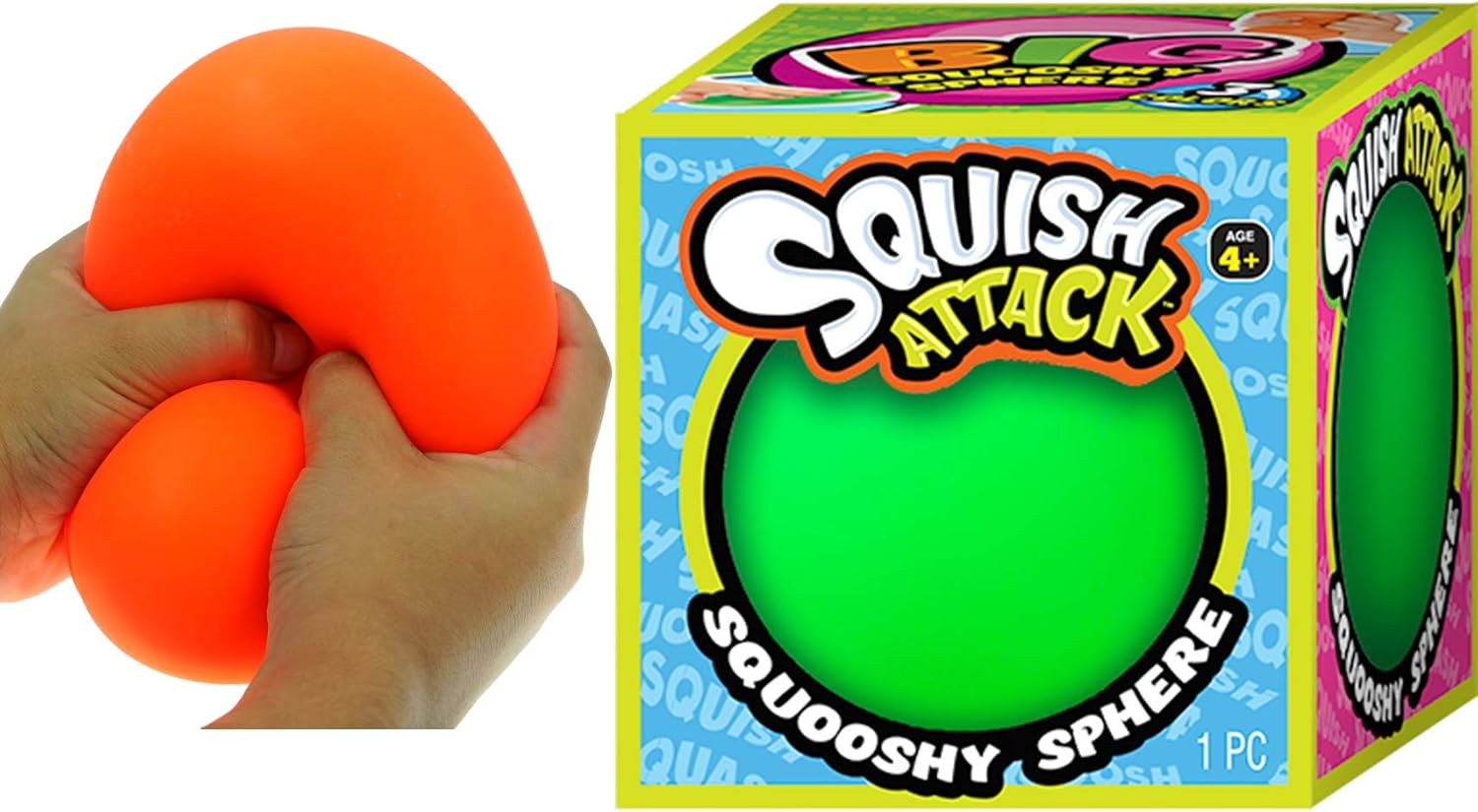 JA-RU 4 Inch Giant Stress Balls (1 Ball Assorted Color) Slow Rising Squishy Sensory Fidget Toys for Kids. Squeeze Balls for Hand Therapy. Anger Management Toys. 5567-1s