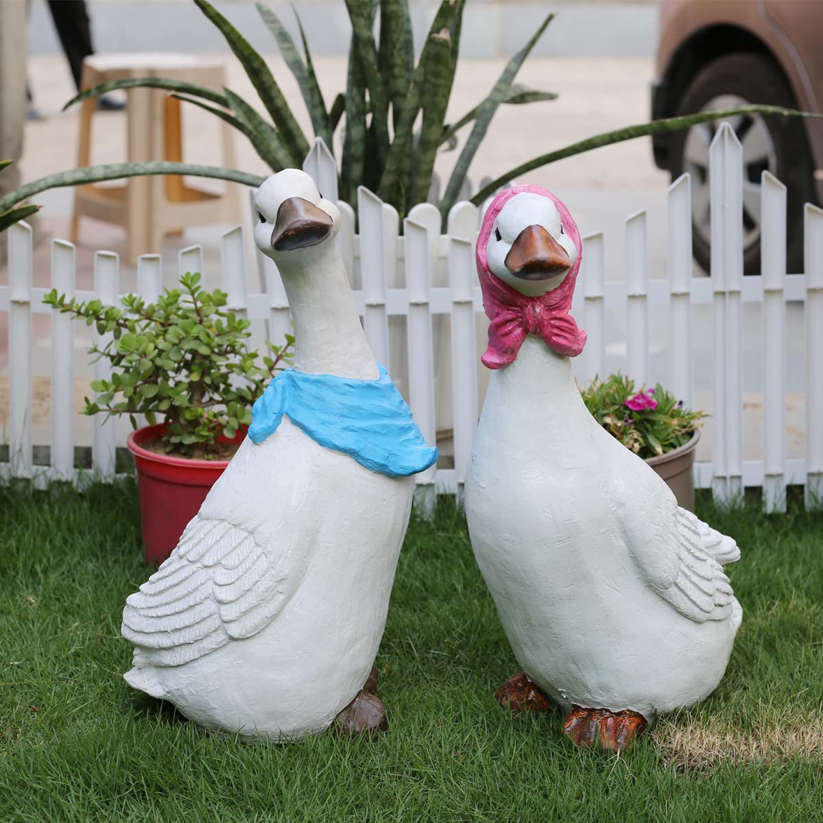 See full amazon price history chart for Wonderland (set of 2 Ducks/Geese with blue scarf & red scarf (Garden Statue, garden decor, garden ornament, or home decor, gifting, gift, kids room decoration, resin animal statue) Wonderland (set of 2 Ducks/Geese with blue scarf & red scarf (Garden Statue, garden decor, garden ornament, or home decor, gifting, gift, kids room decoration, resin animal statue) (B06ZYQCH32) Amazon Price History, Amazon Price Tracker