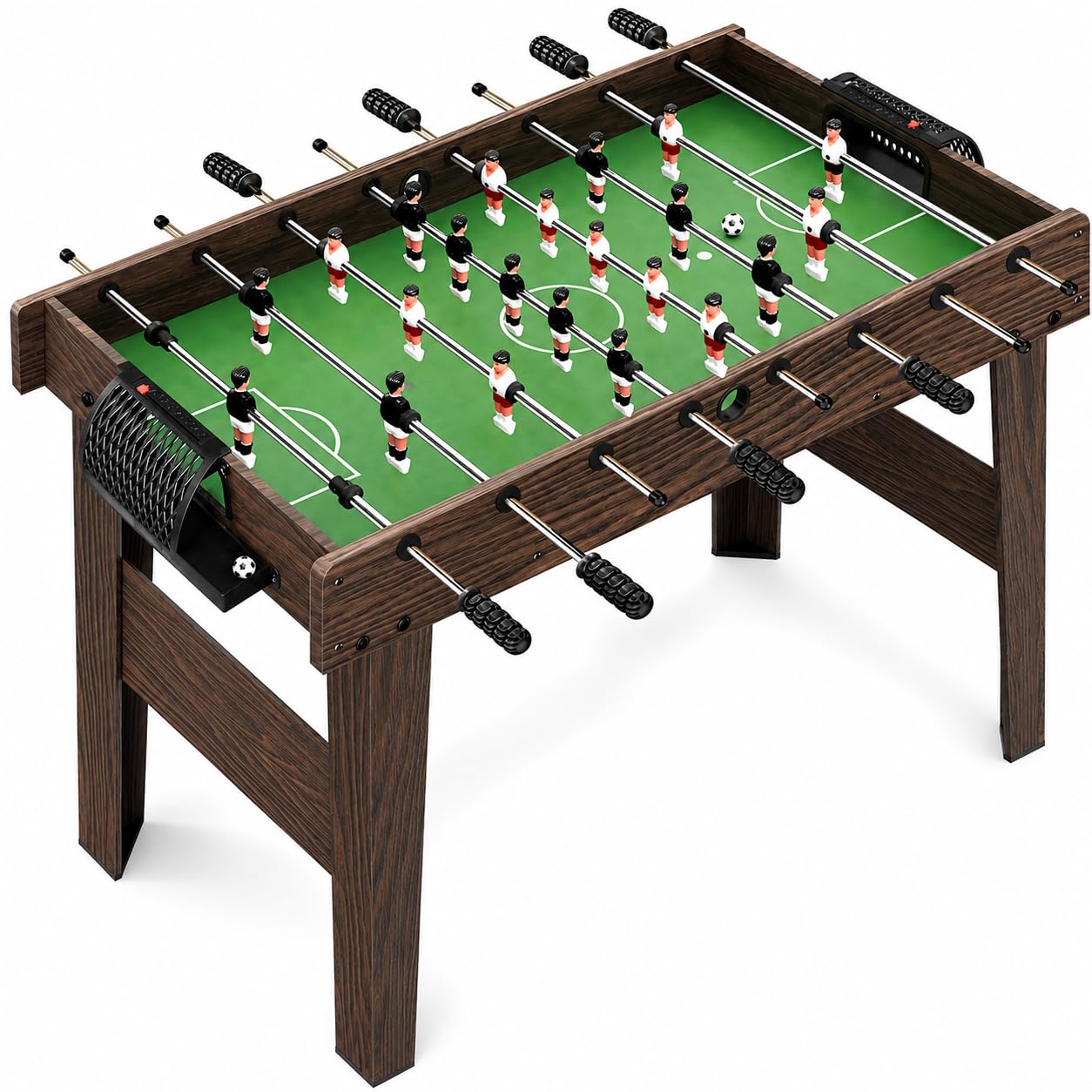 SereneLife Tischkicker Klappbar 110 cm – Kickertisch für Kinder & Erwachsene Stabiler MDF Tischfußball mit Stahlstangen & 4 Bällen