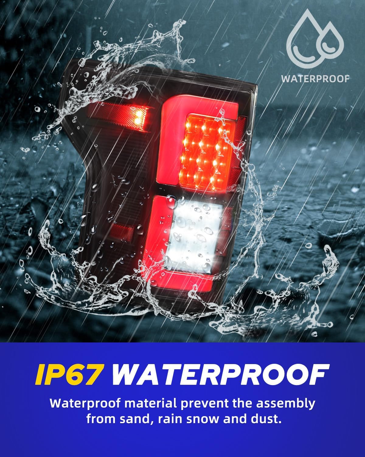 AUTOONE - For 2015-2020 Ford F150 LED Tail Light Assembly F-150 Upgraded Taillights Compatible with 2015 2016 2017 2018 2019 2020 Ford F-150, Driver & Passenger Side