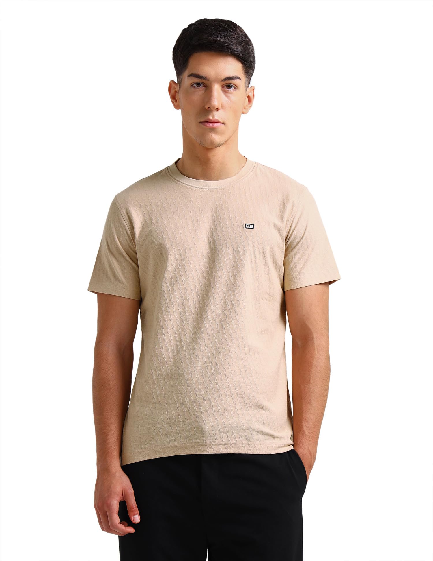 arrow sports Arrow Sport Men's Regular Fit Textured T-Shirt-picture-32