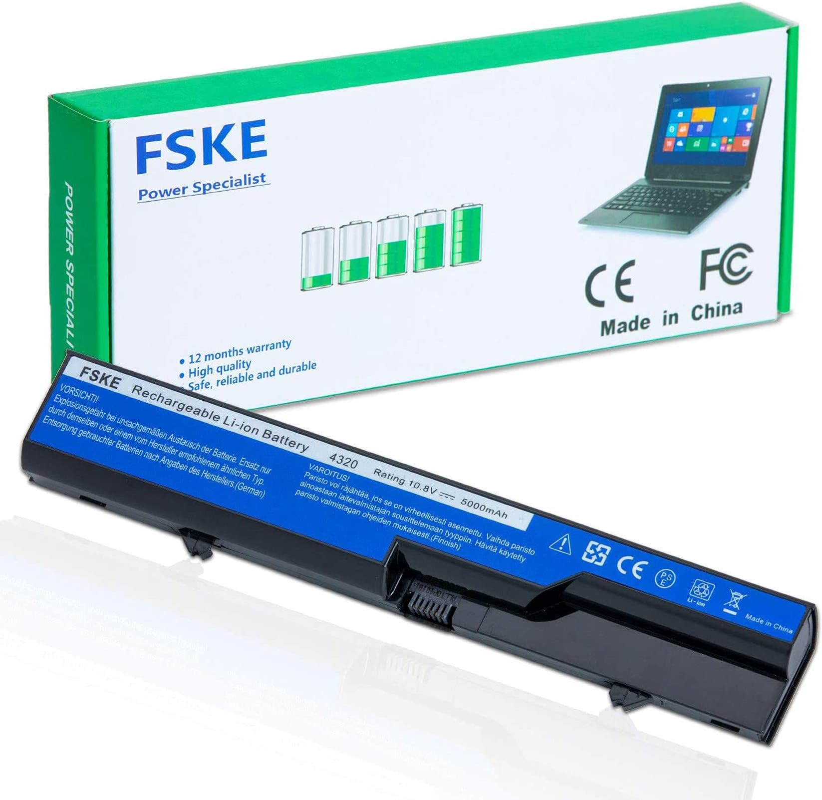 FSKE593572-001 HSTNN-CB1A Laptop Battery for HP PH06 HSTNN-LB1A PH09 Compaq 620 625 320 321 325 326 420 Probook 4320 4320s 4321 4321s Notebook, 10.8V 5000mAh 6-cell
