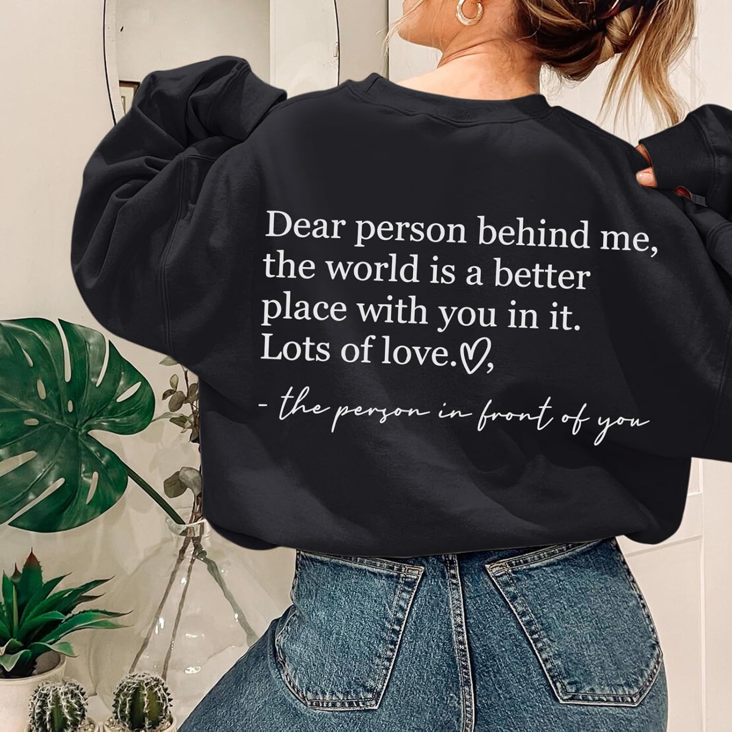 You Are Enough Sweatshirts for Women Dear Person Behind Me Hoodie Mental Health Inspirational Shirts Pullover Tops - Image 3