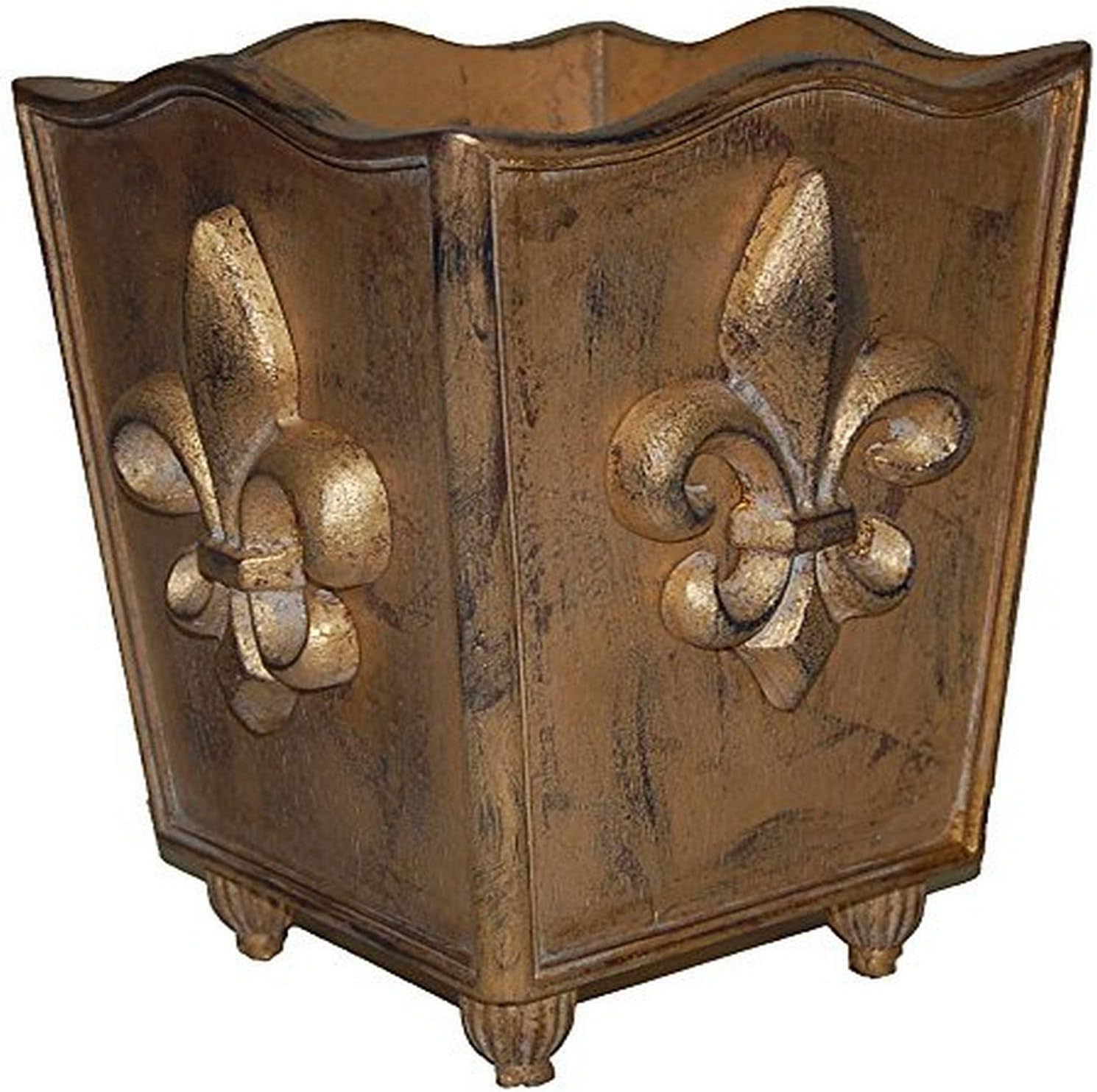 Hickory Manor House Ornate Fleur de lis Trash Can