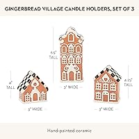 Vista 4 de MACKENZIE-CHILDS Juego de 3 portavelas Gingerbread Village