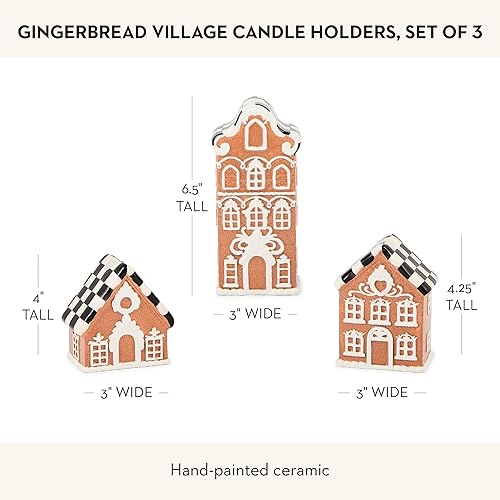 Miniatura 4 de MACKENZIE-CHILDS Juego de 3 portavelas Gingerbread Village
