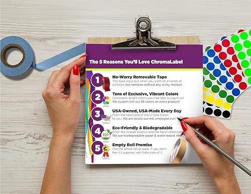 Miniatura 2 de ChromaLabel Cinta métrica adhesiva de 12 pulgadas, cinta métrica plana para carpintería, oficina y regla escolar, cinta métrica blanca