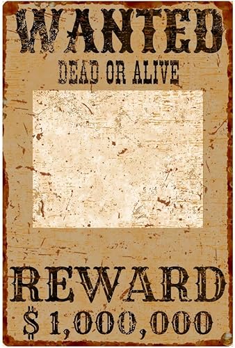 Miniatura 3 de Western Wanted - Letrero de aluminio con tu foto y nombre, letrero decorativo de metal para habitación de niños, 6 x 9 pulgadas, 1 pieza