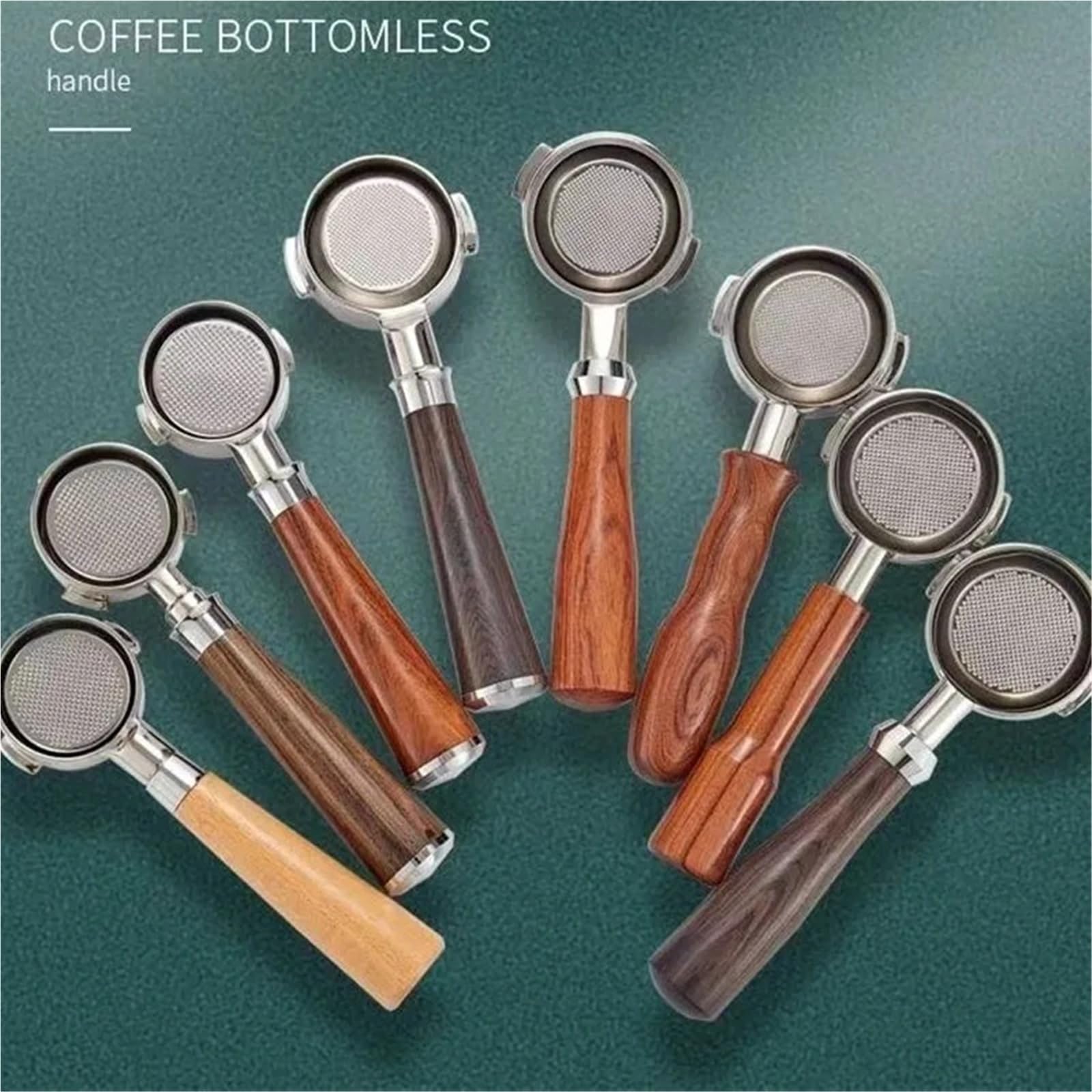 58 Mm Bodenloser Siebträger, Kompatibel Mit Breville, BES900XL / BES920XL / BES980XL – Inklusive Filterkorb Aus Edelstahl 304(Beech wooden handle)