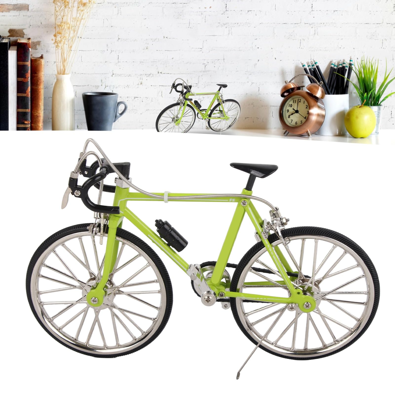 Ornamento Modello Bici, Giocattoli per Bici da Dito Decorazione Giocattolo per Bicicletta in Miniatura Staccabile 3D Modello di Bici Retrò Statua Bici da Dito in Metallo per Regali di Compleanno