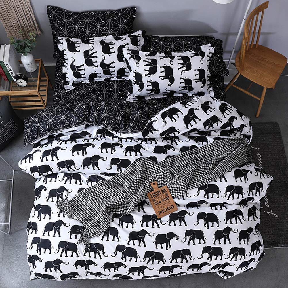 Housse de couette 140x200cm pour lit 2 personnes avec taies d'oreiller assorties