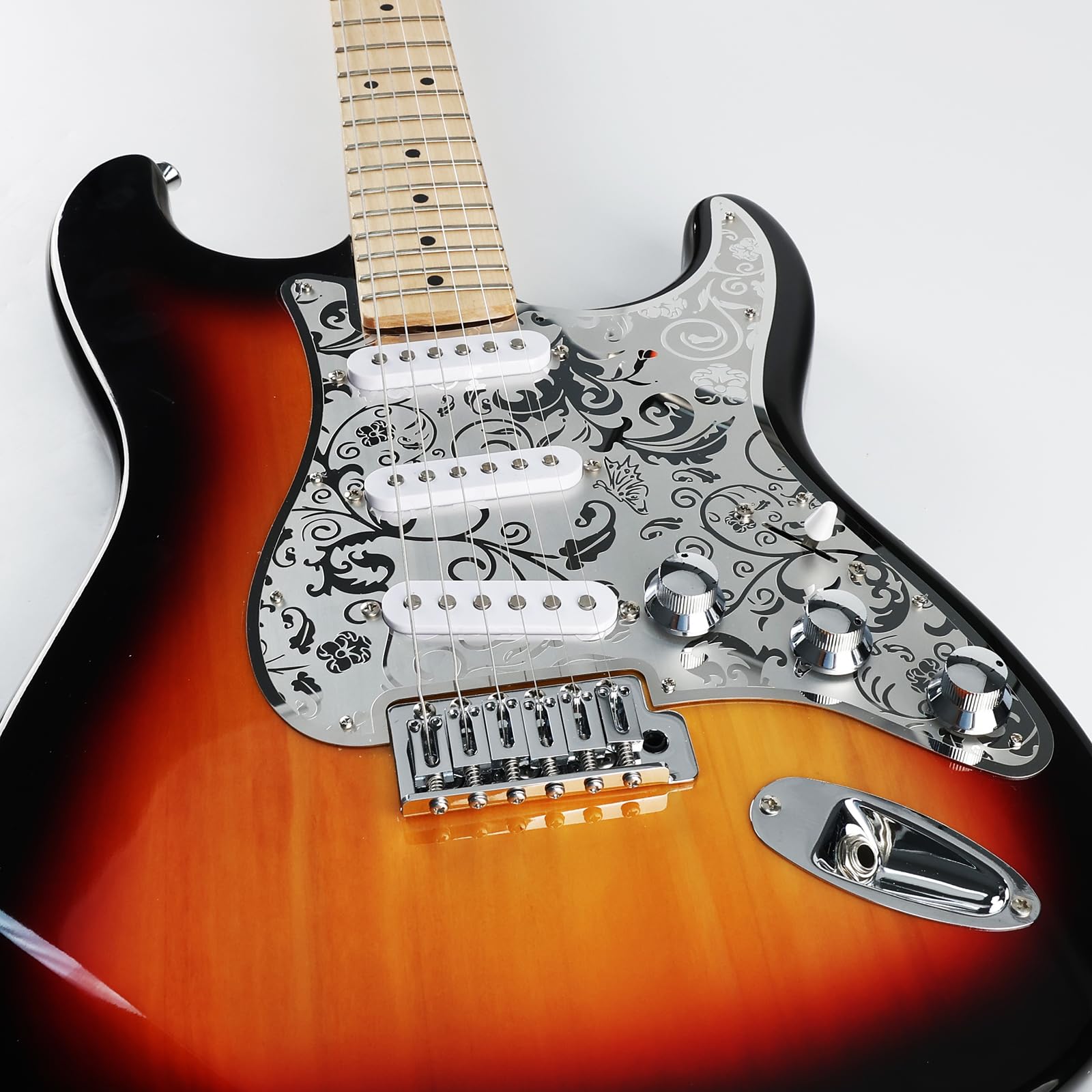 Puente de guitarra eléctrica de 10,5 mm, puente de trémolo de 2 puntos con sillín de aleación de zinc, placa de acero compatible con Stratocaster Start 6 cuerdas de repuesto de guitarra
