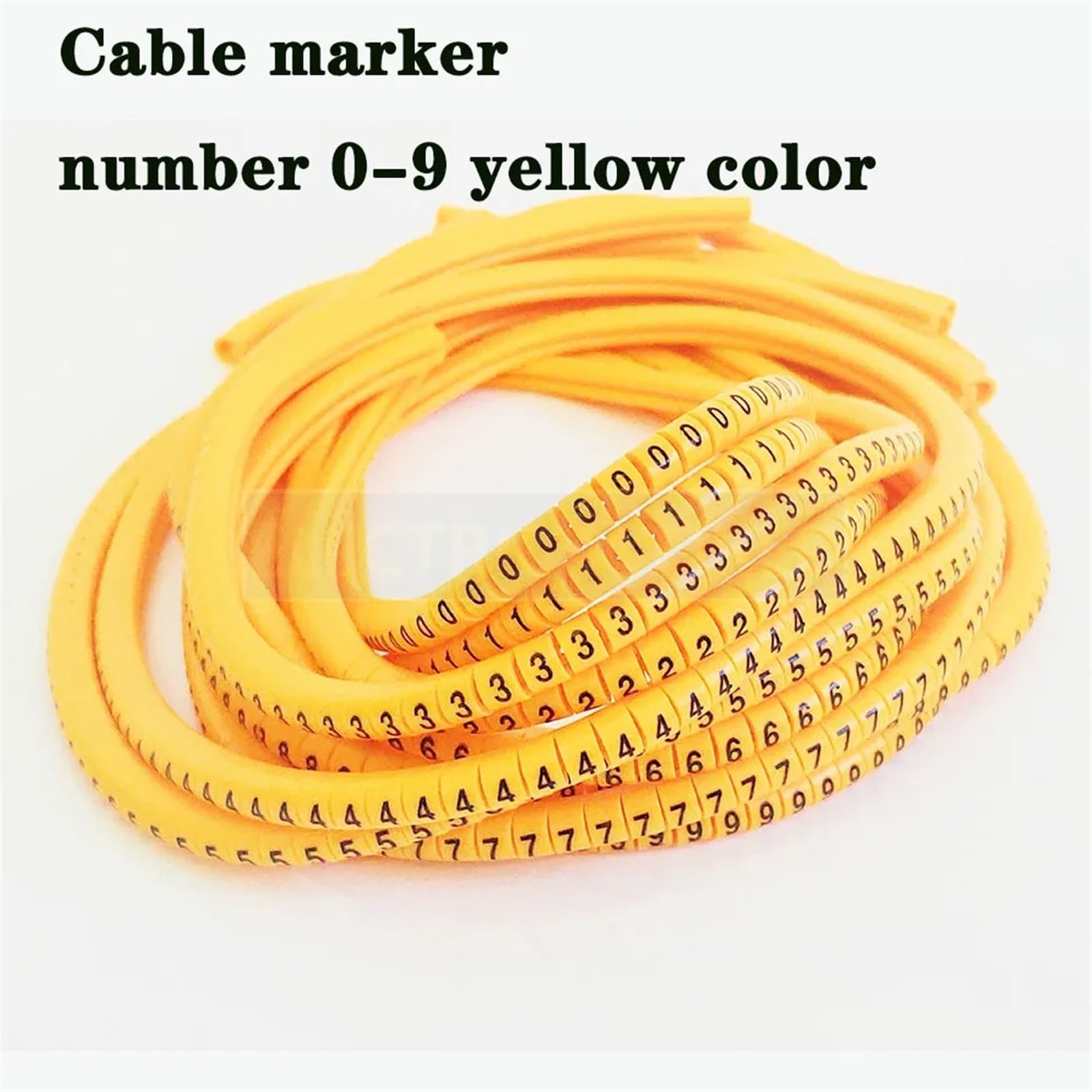 Etykiety do kabli, Etykieta na przewody EC-0 EC-1 500 szt. Numer oznaczenia od 0 do 9 Kolorowe etykiety z izolacją PVC o powierzchni 2,5 mm2(Ec 2 1000pcs Yellow)