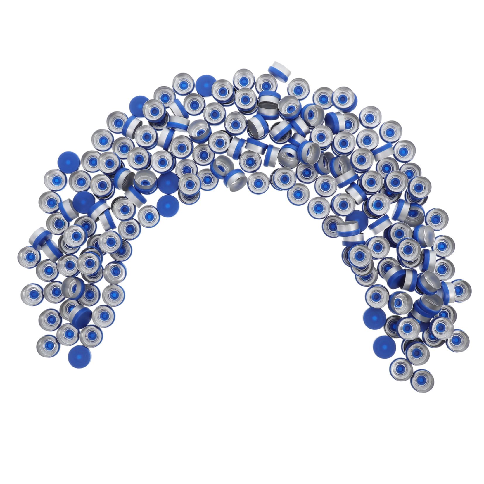 Unomor 200pcs Flip Vial Seal Caps for Glass Bottles Aluminum Bottle Seal Caps Leakproof and Airtight Covers for Laboratory