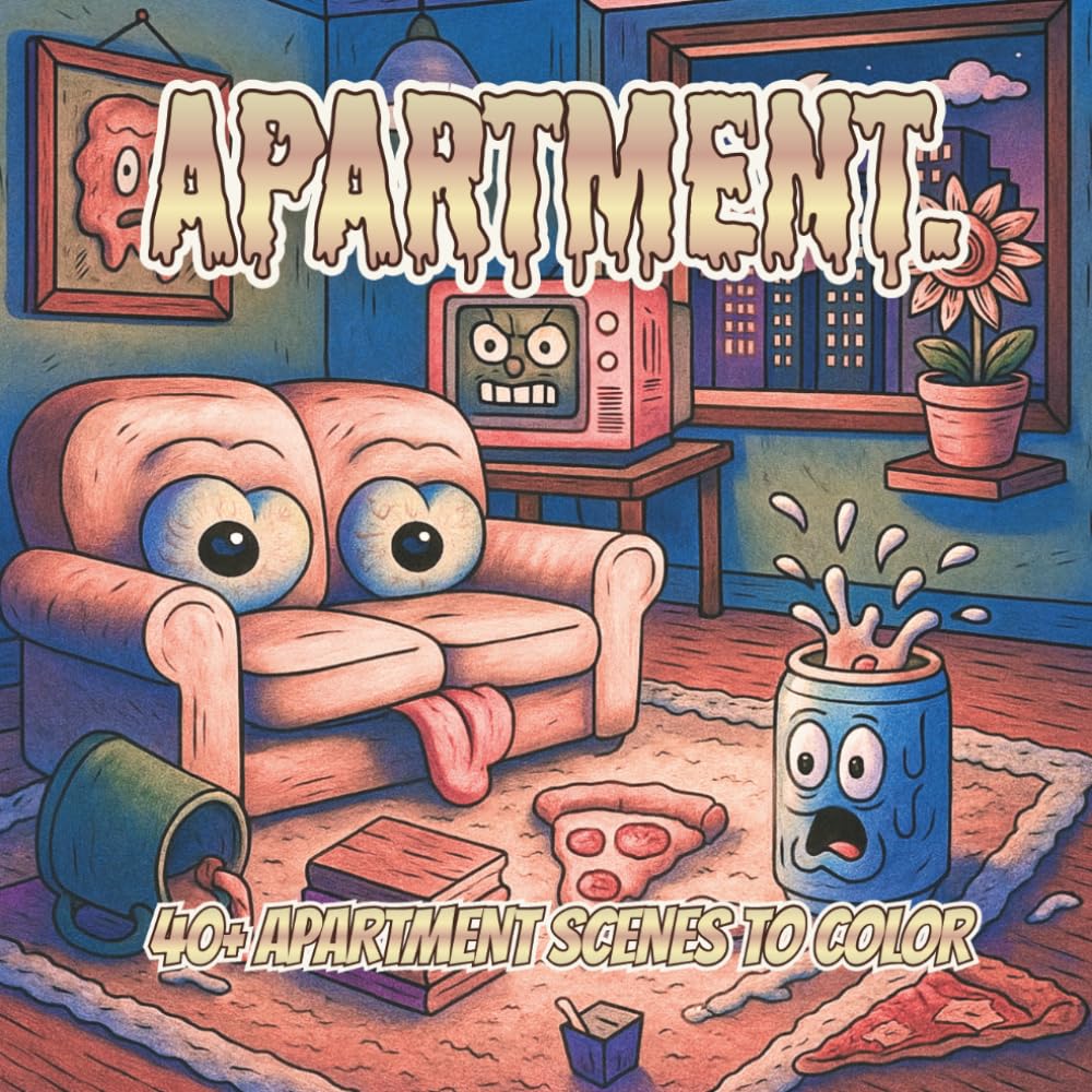Apartment.: A Lowbrow Pop Art Coloring Book of Rent Life, Noise, and Everyday Survival (Lowbrow Chaos Coloring Book for Adults)