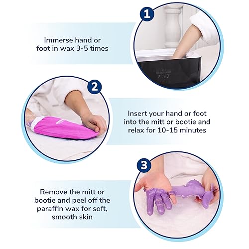 Miniatura 18 de Manoplas de cera de parafina para manos y pies, tela de rizo gruesa con aislamiento térmico para tratamientos de parafina, uso para pedicura spa