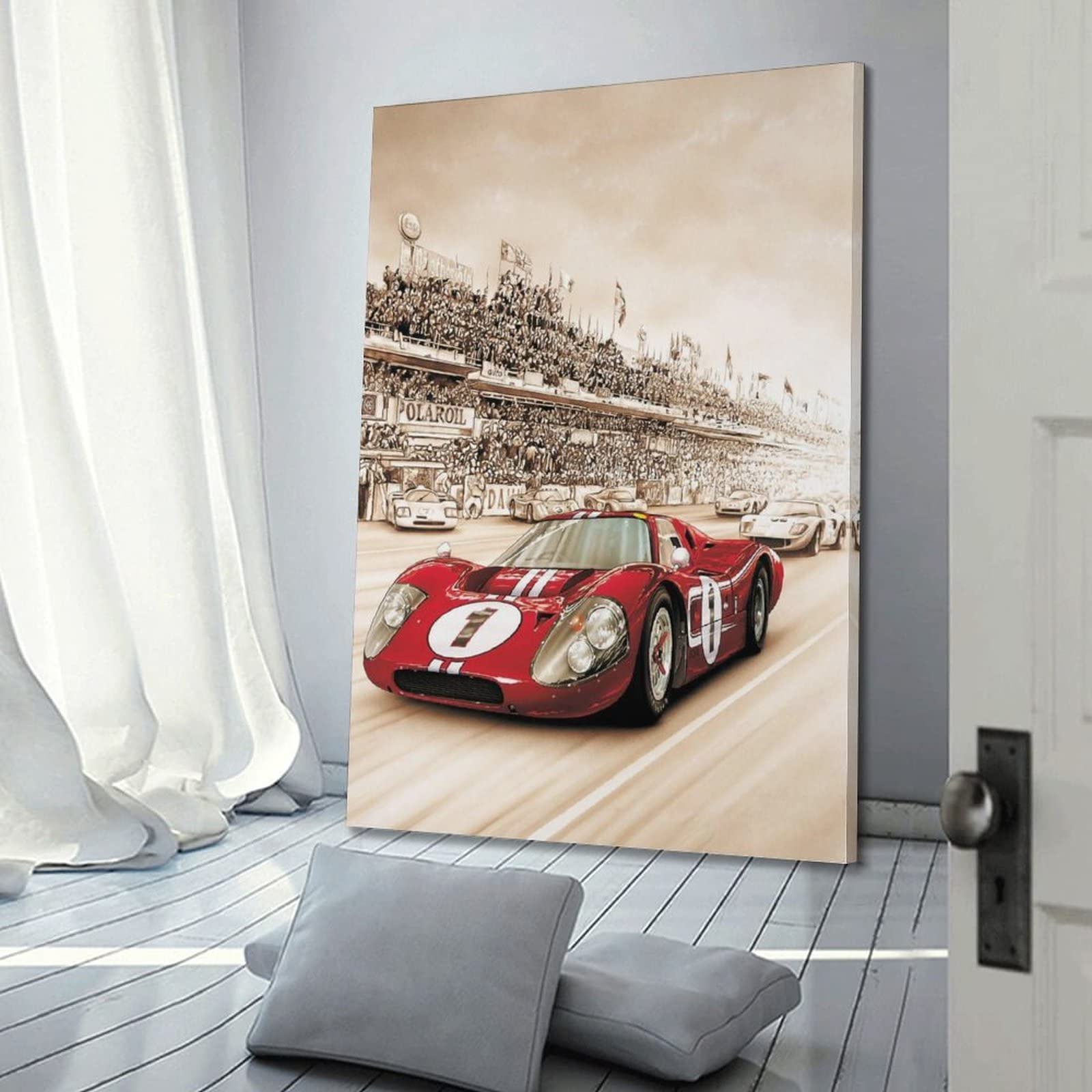 Tableau Toile Ford GT40 - Impression D'art Sport Automobile, Monté Sur Châssis, Décoration Murale