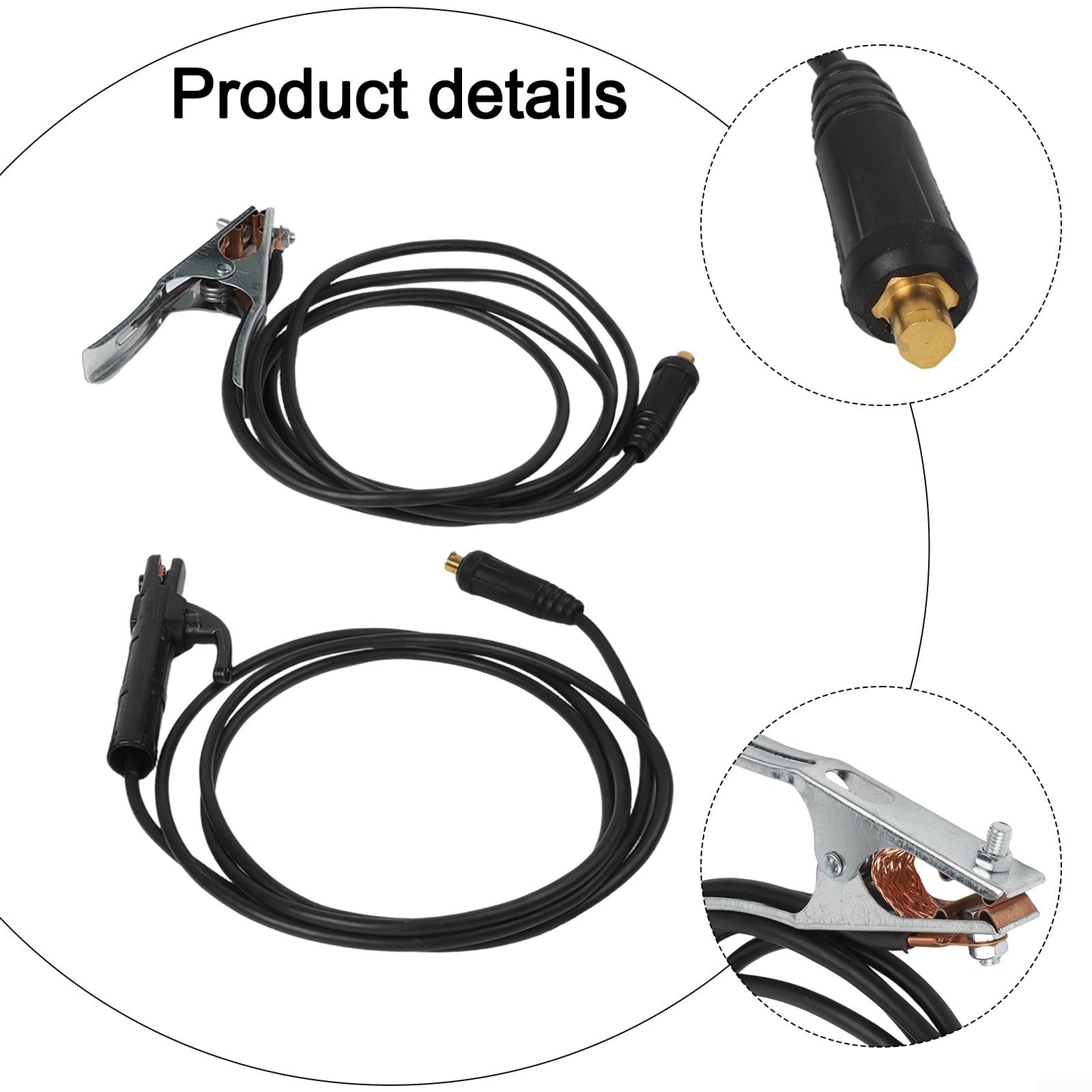 300 A Pince de masse Câble de soudage pour poste à souder MMA Inverter Cuivre/ABS Résistant à la chaleur isolé antidérapant pour construction navale minière Industrie (3 m)